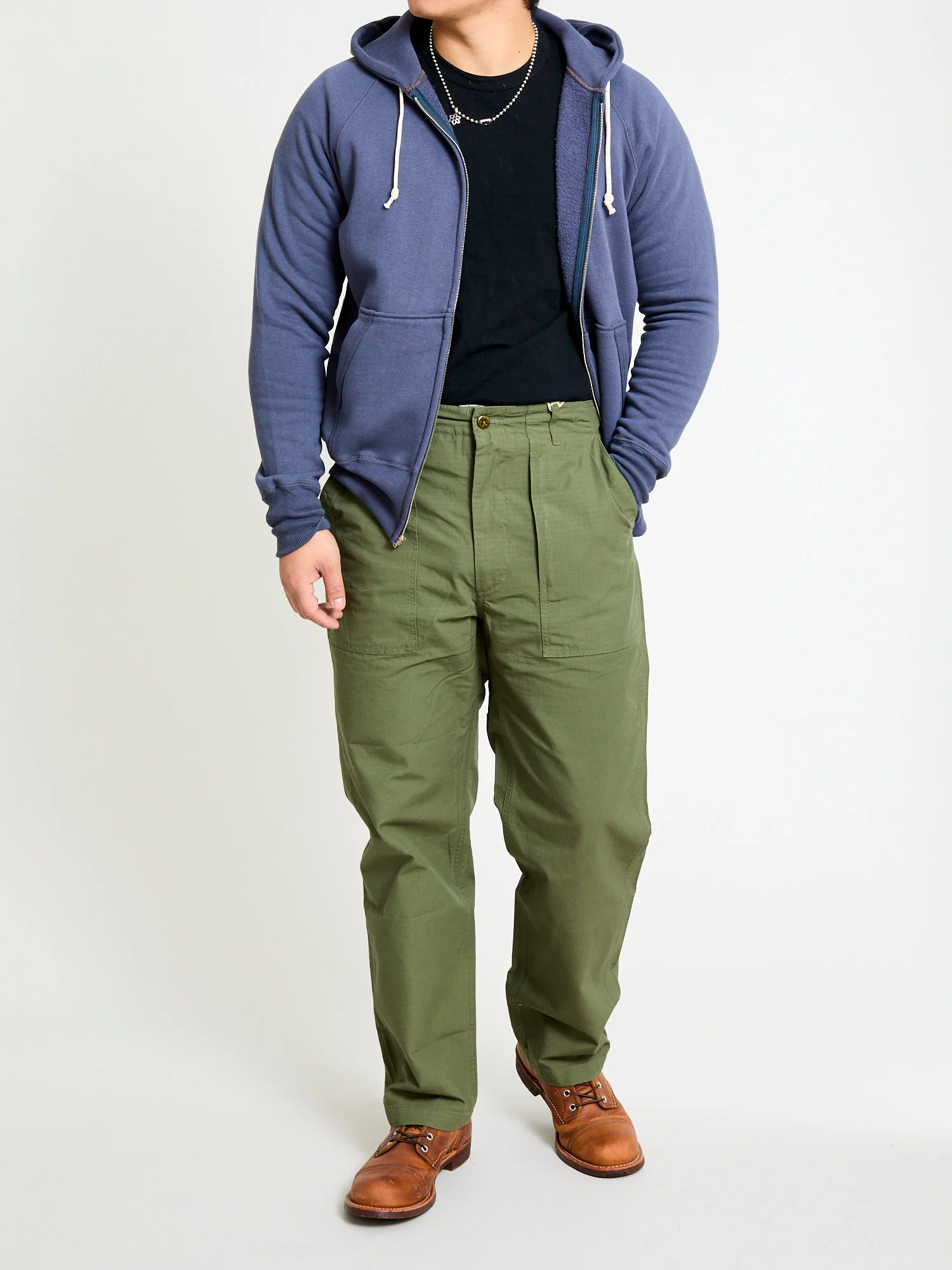451 Loopwheel Zip Hoodie in Navy - Image 10
