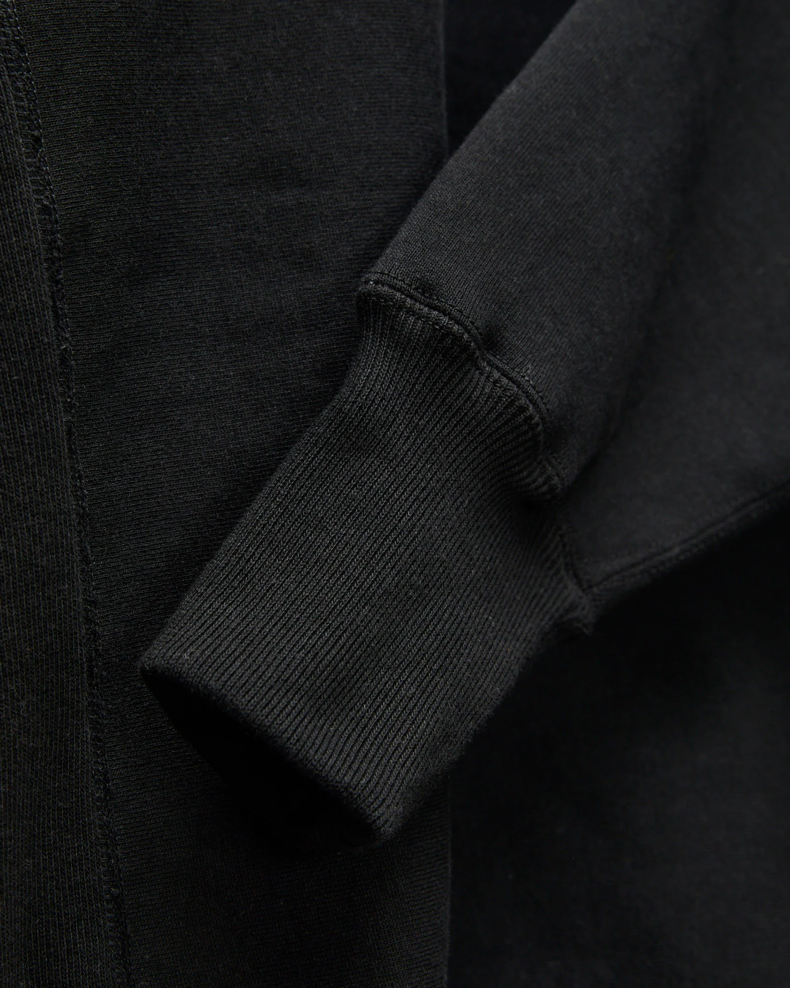 483 Reverse Weave Loopwheel Crewneck in Black - Image 6