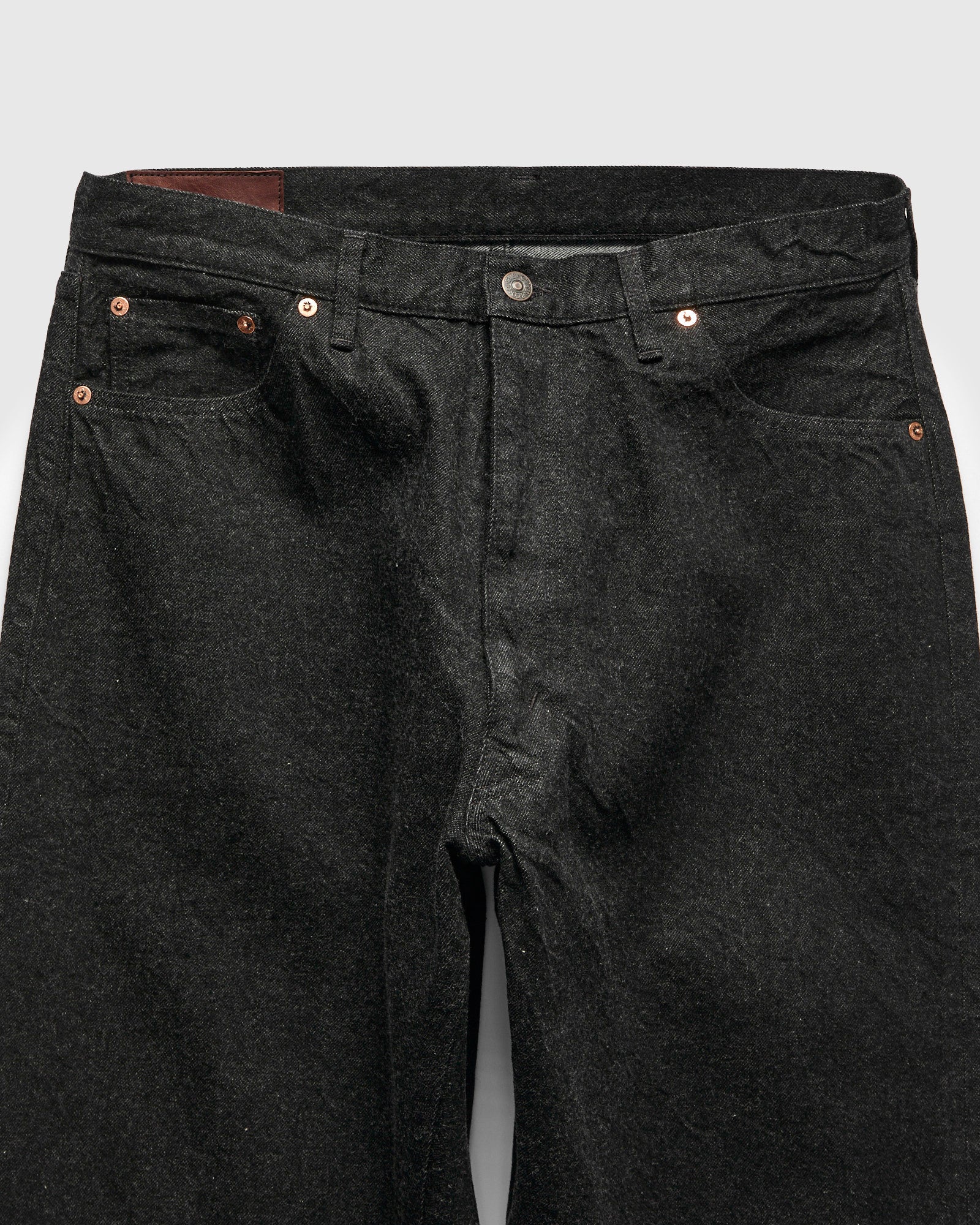 5P Zipper Front Denim Pants in Black One Wash - Image 5