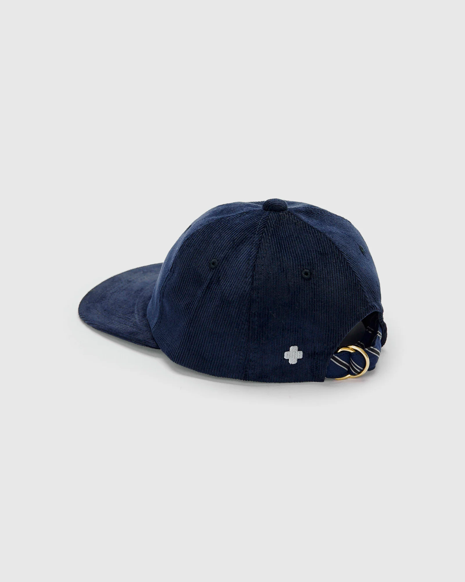 6-Panel Regimental Strap Corduroy Cap in Navy - Image 2