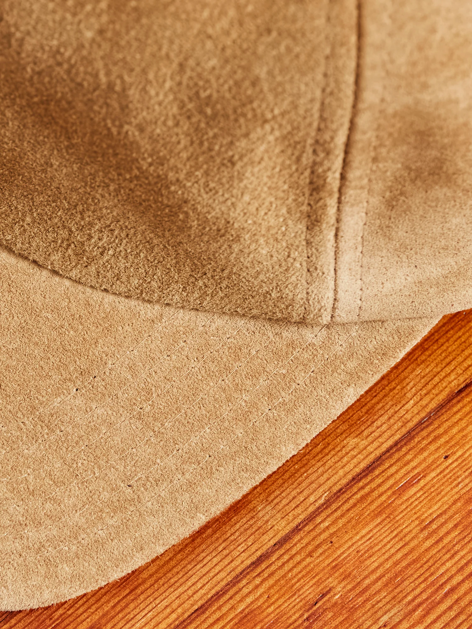 6-Panel Suede Cap in Camel - Image 6