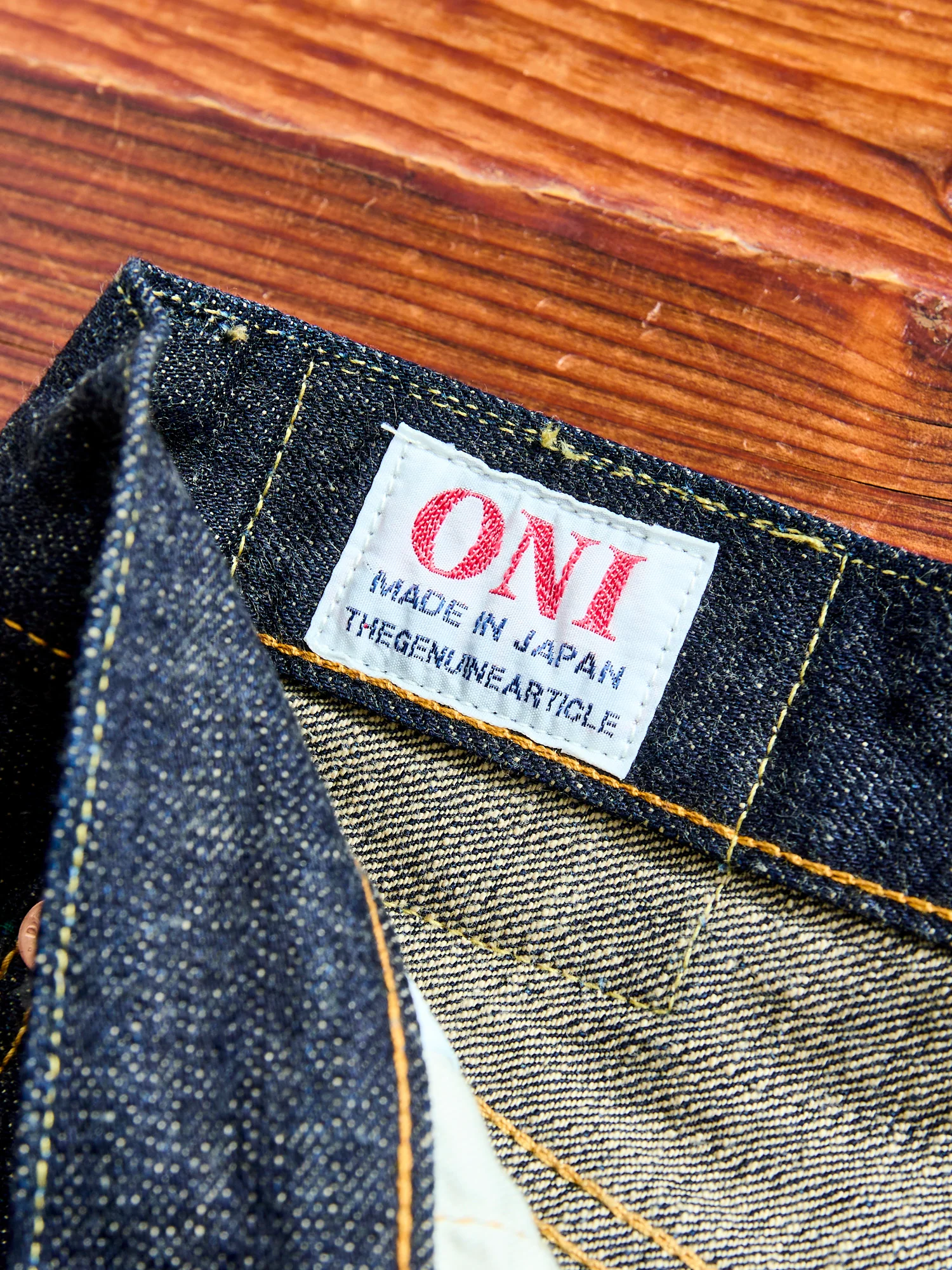 622-14KBE "Blue Oni" Indigo Beige 14oz Selvedge Denim - Relaxed Tapered - Image 12