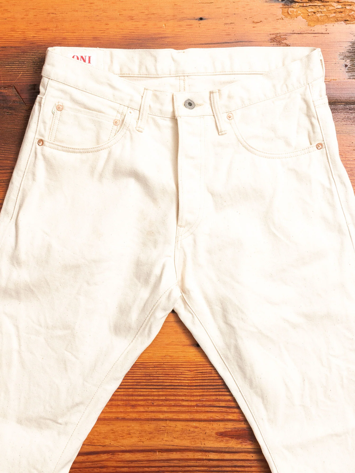 679-OGW "Organic Cotton White" 14oz Selvedge Denim - Strong Tapered Fit - Image 4