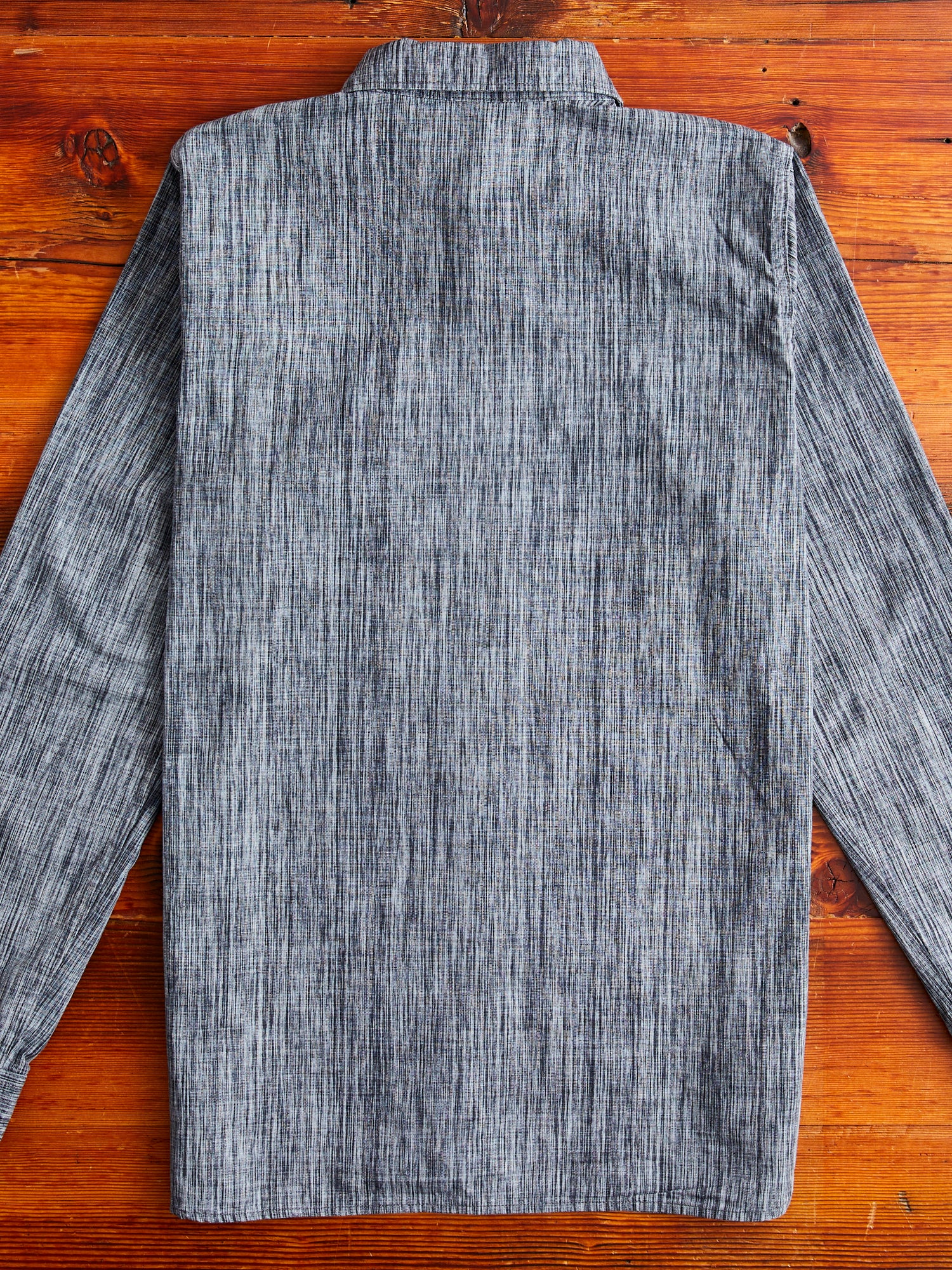 6oz Kasuri Chambray Button-Up Shirt in Black - Image 10