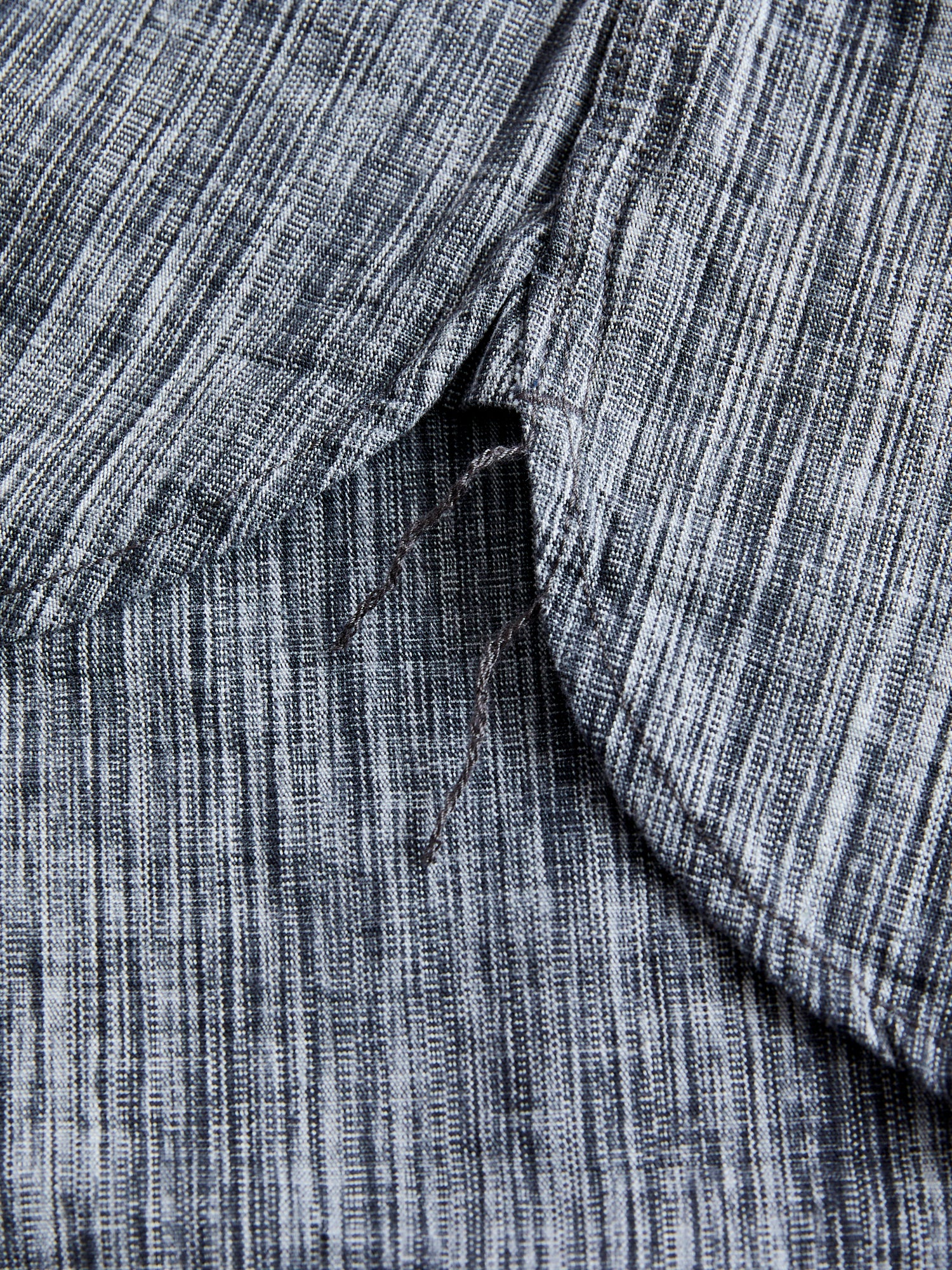 6oz Kasuri Chambray Button-Up Shirt in Black - Image 8
