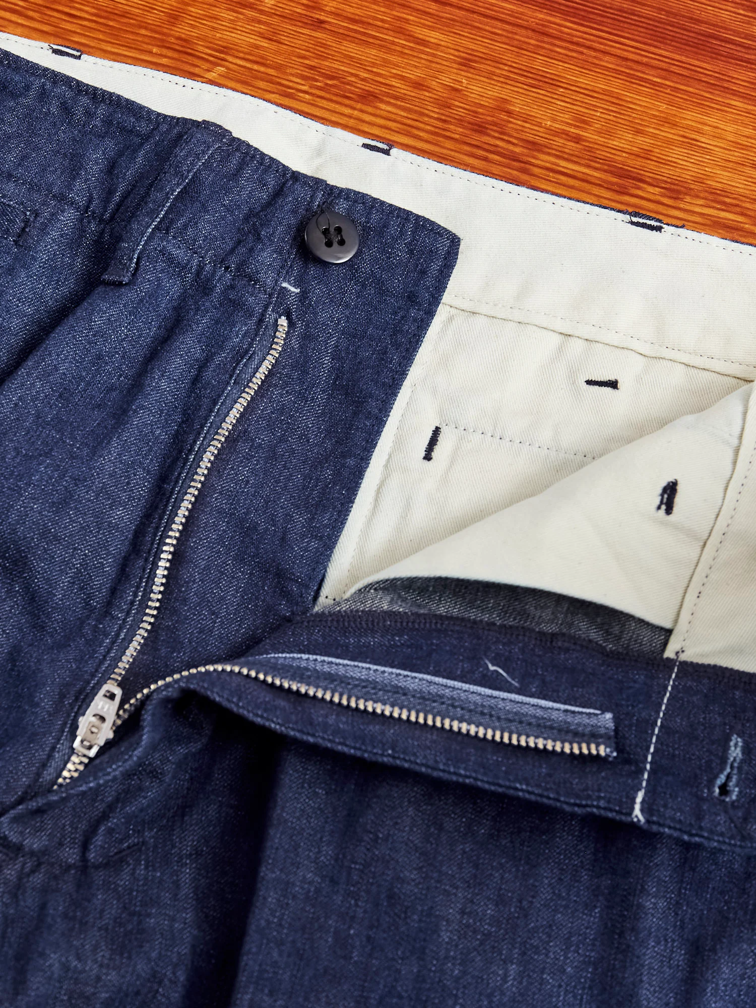 8oz Denim Military Trousers in Indigo - Image 5