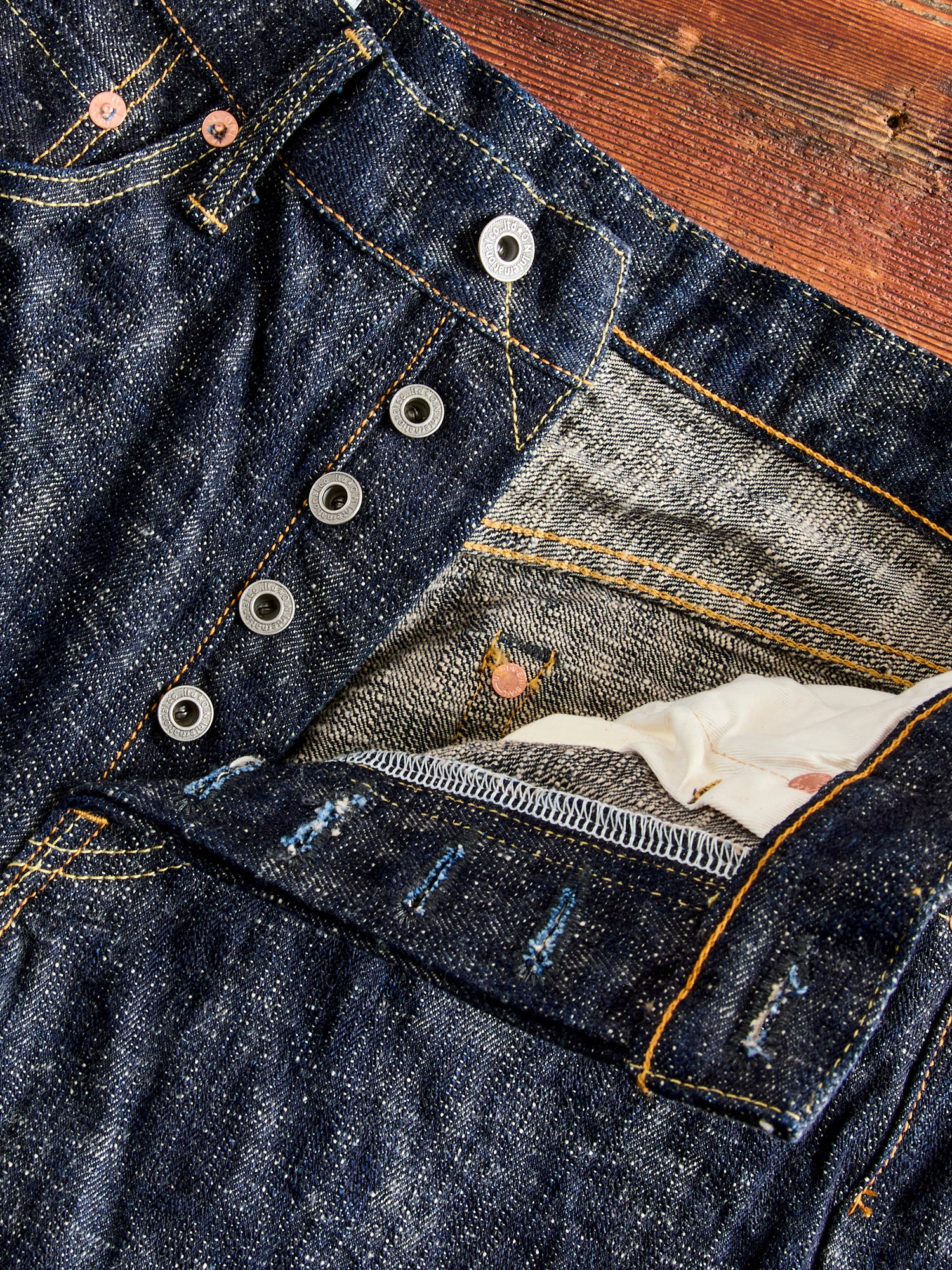 902 "Kasuri" 17oz Slub Selvedge Denim - High Tapered Fit - Image 9