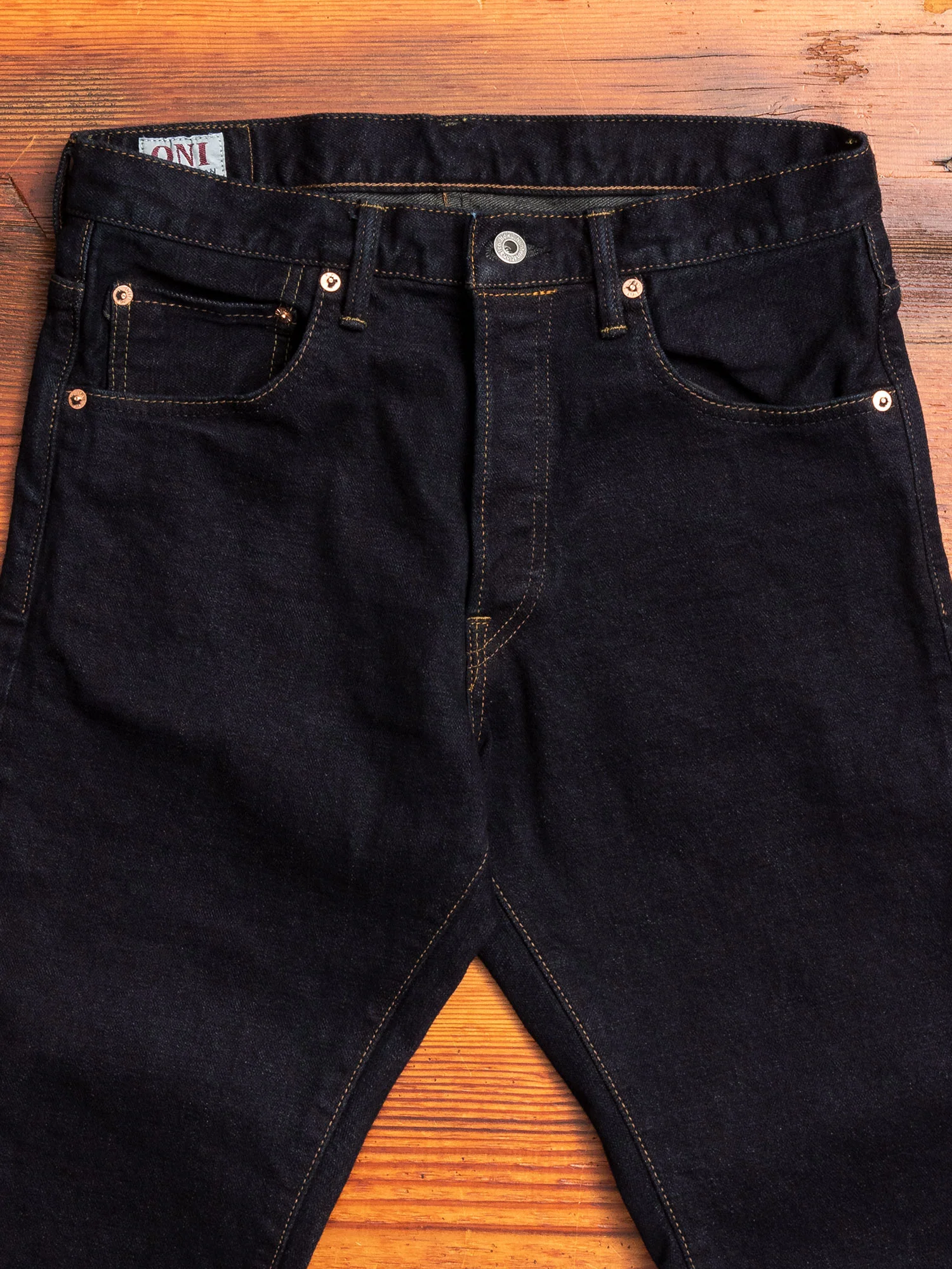 922S-DGY "Charcoal Overdye" 15oz Stretch Selvedge Denim - High Tapered Fit - Image 4
