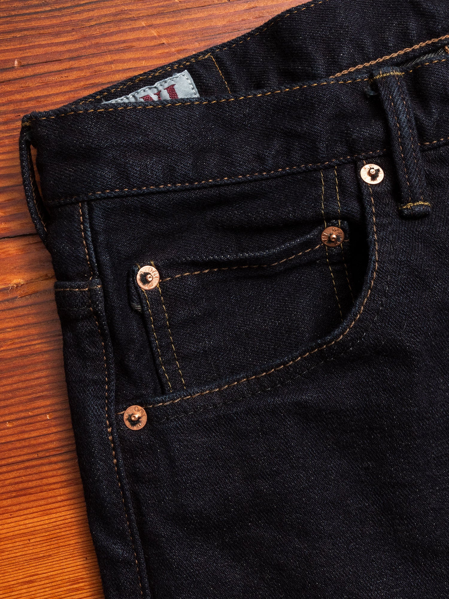 922S-DGY "Charcoal Overdye" 15oz Stretch Selvedge Denim - High Tapered Fit - Image 5