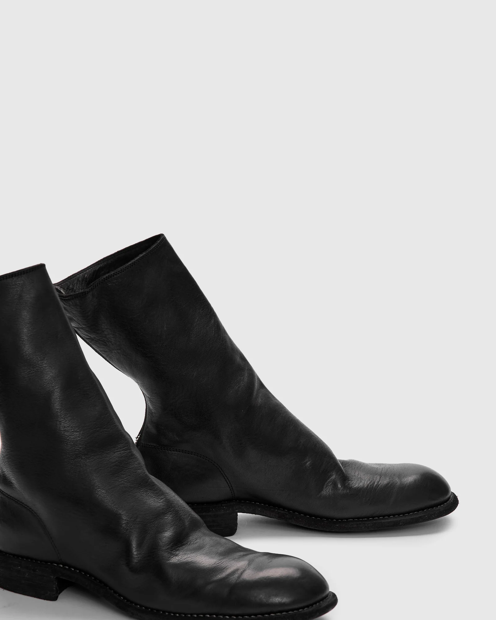 988 Back Zip Boot in Black Full Grain Horse Leather - Image 4