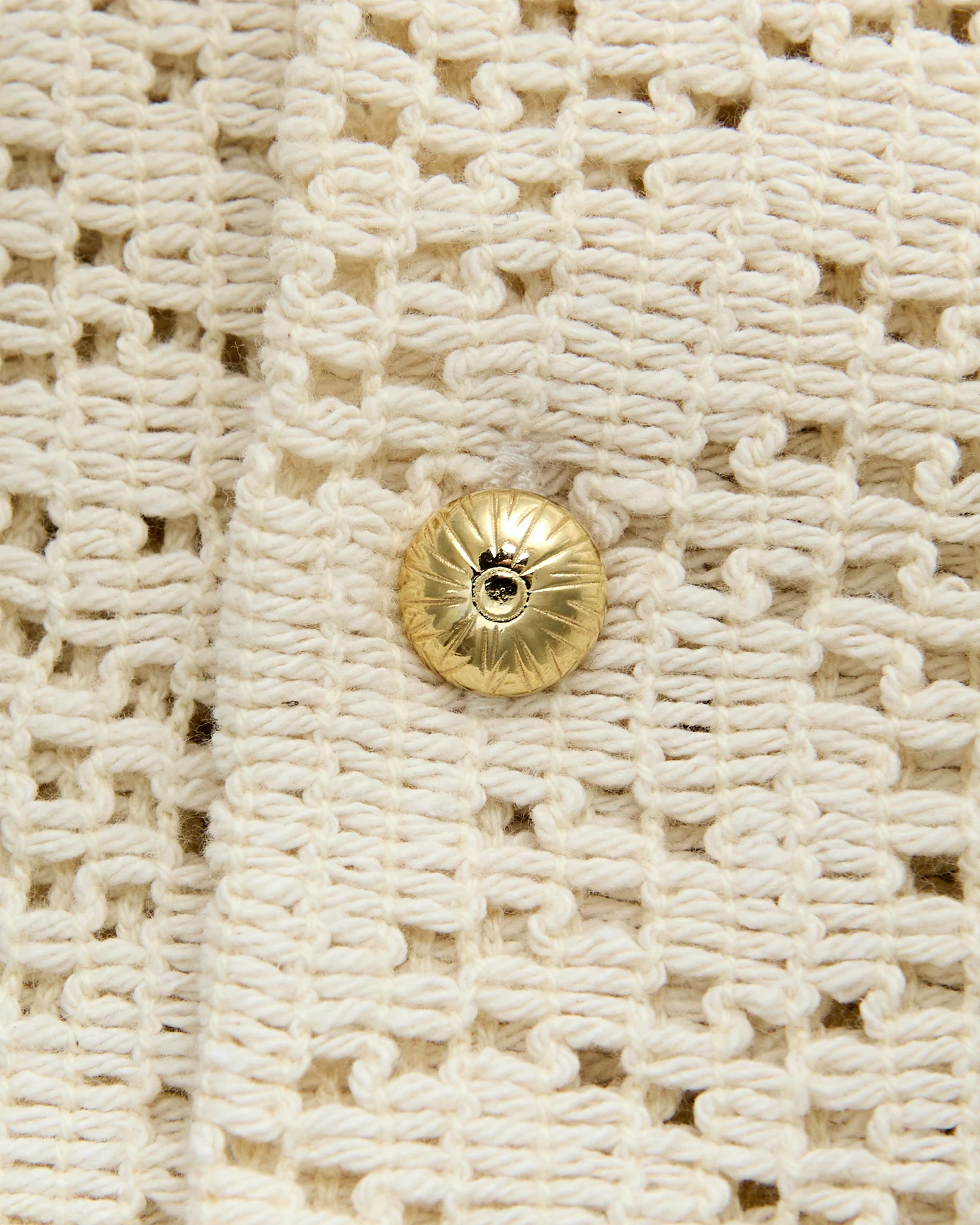 Abstract Croché Shirt in Bone - Image 5