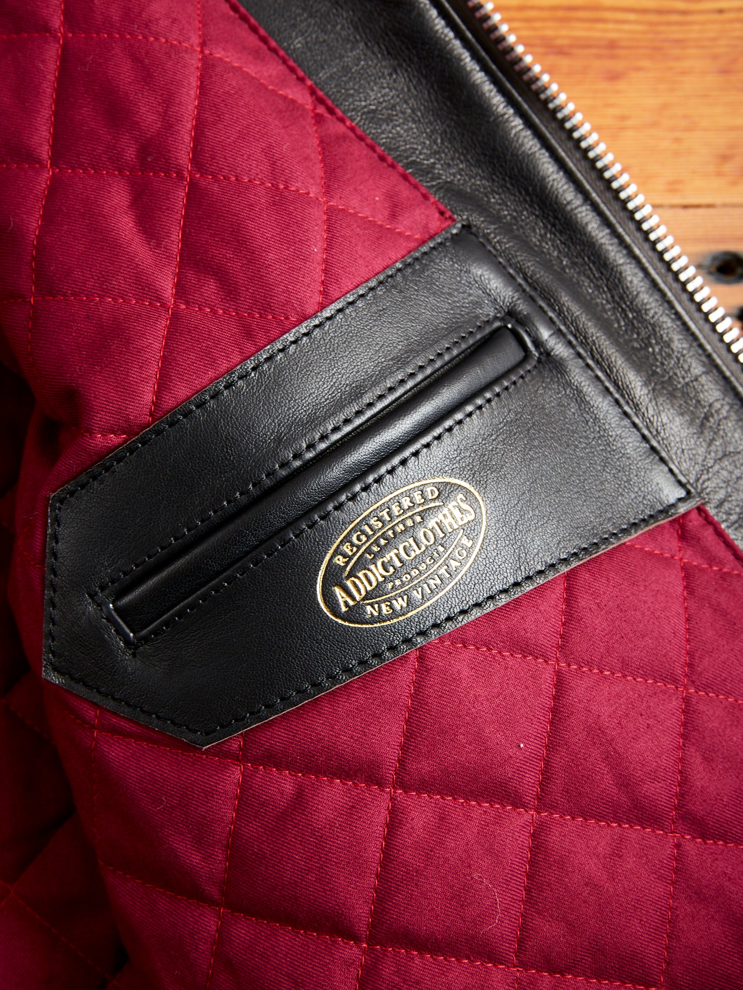 AD-01 Sheepskin Leather Center Zip Jacket in Black - Image 11