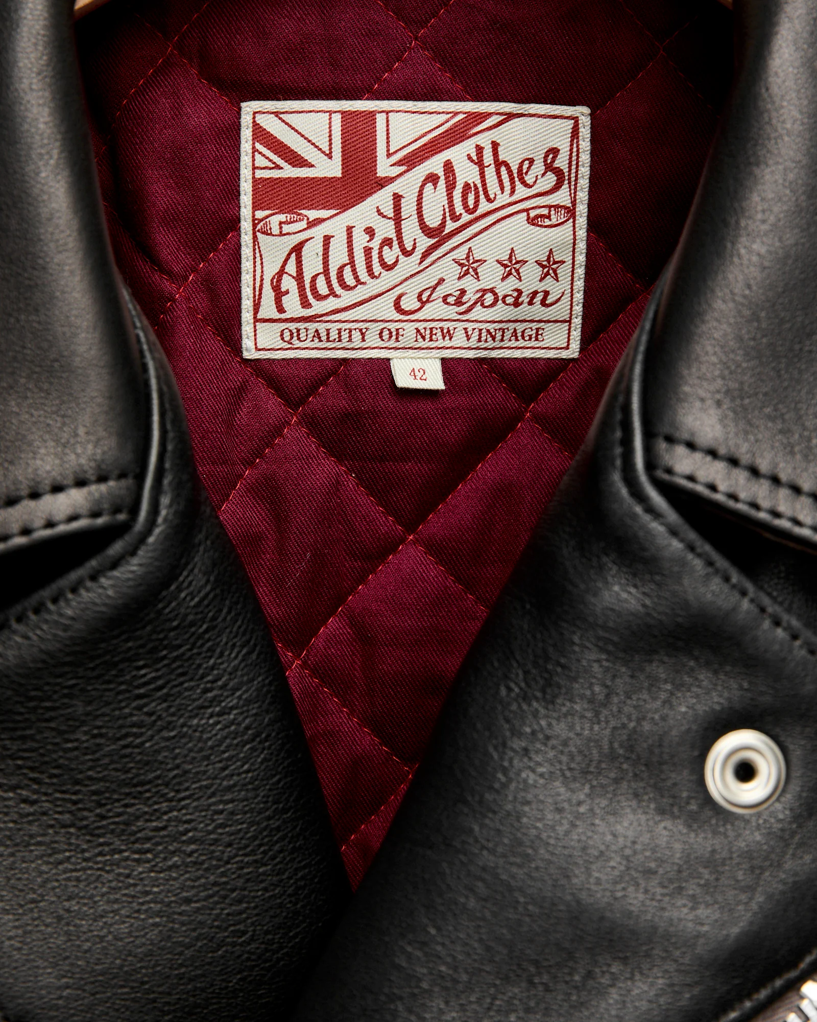 AD-02 Sheepskin Double Riders Jacket in Black Teacore - Image 7