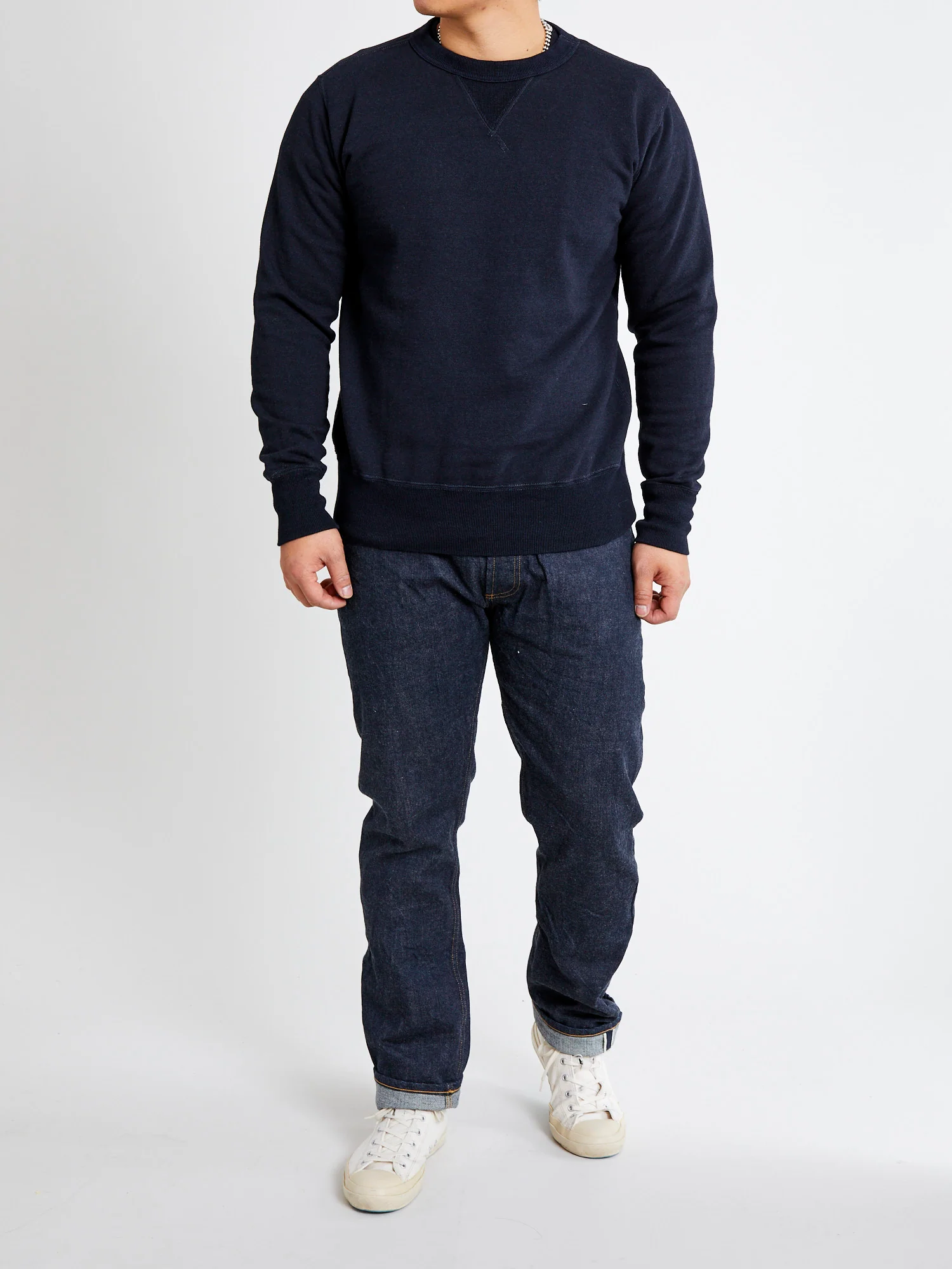 "Aishibu" Crewneck Sweater in Indigo - Image 7