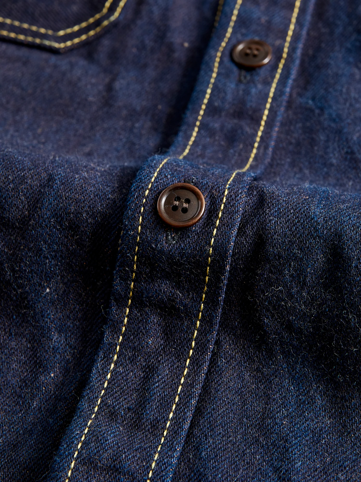 Aishibuzome Selvedge Denim Work Shirt in Indigo - Image 7