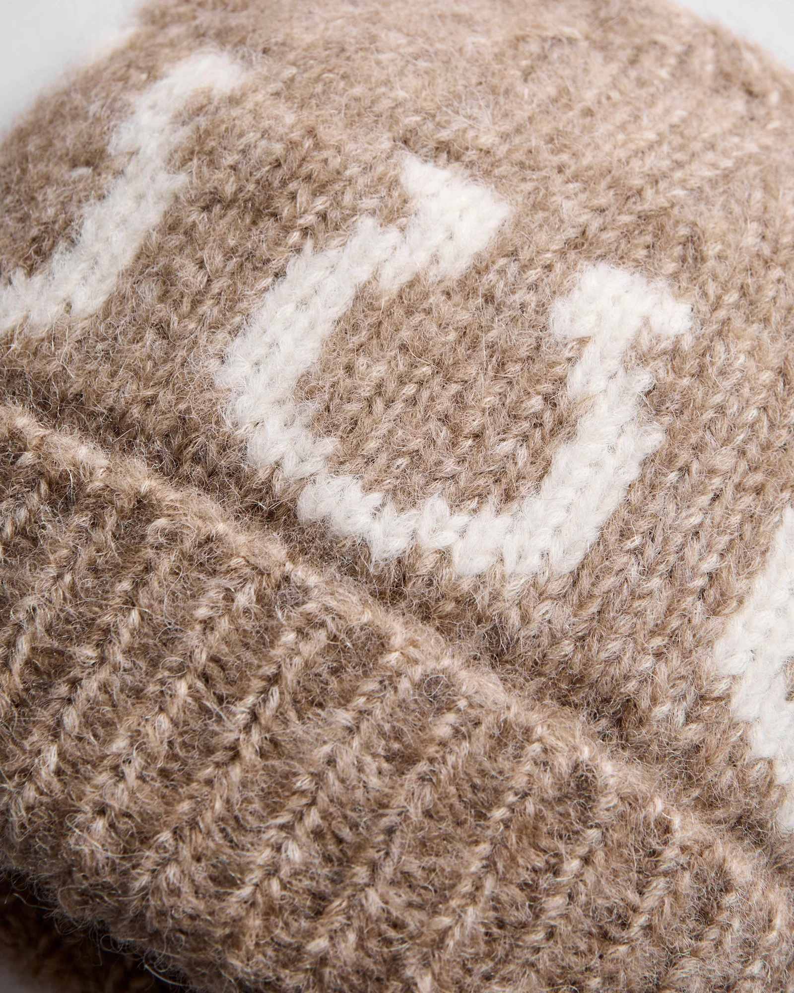 Alpaca Horseshoe Beanie in Dark Brown - Image 2