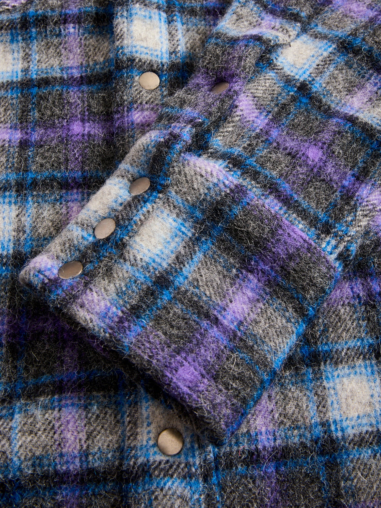 Alpaca Shaggy Western Button-Down Shirt in Purple - Image 6