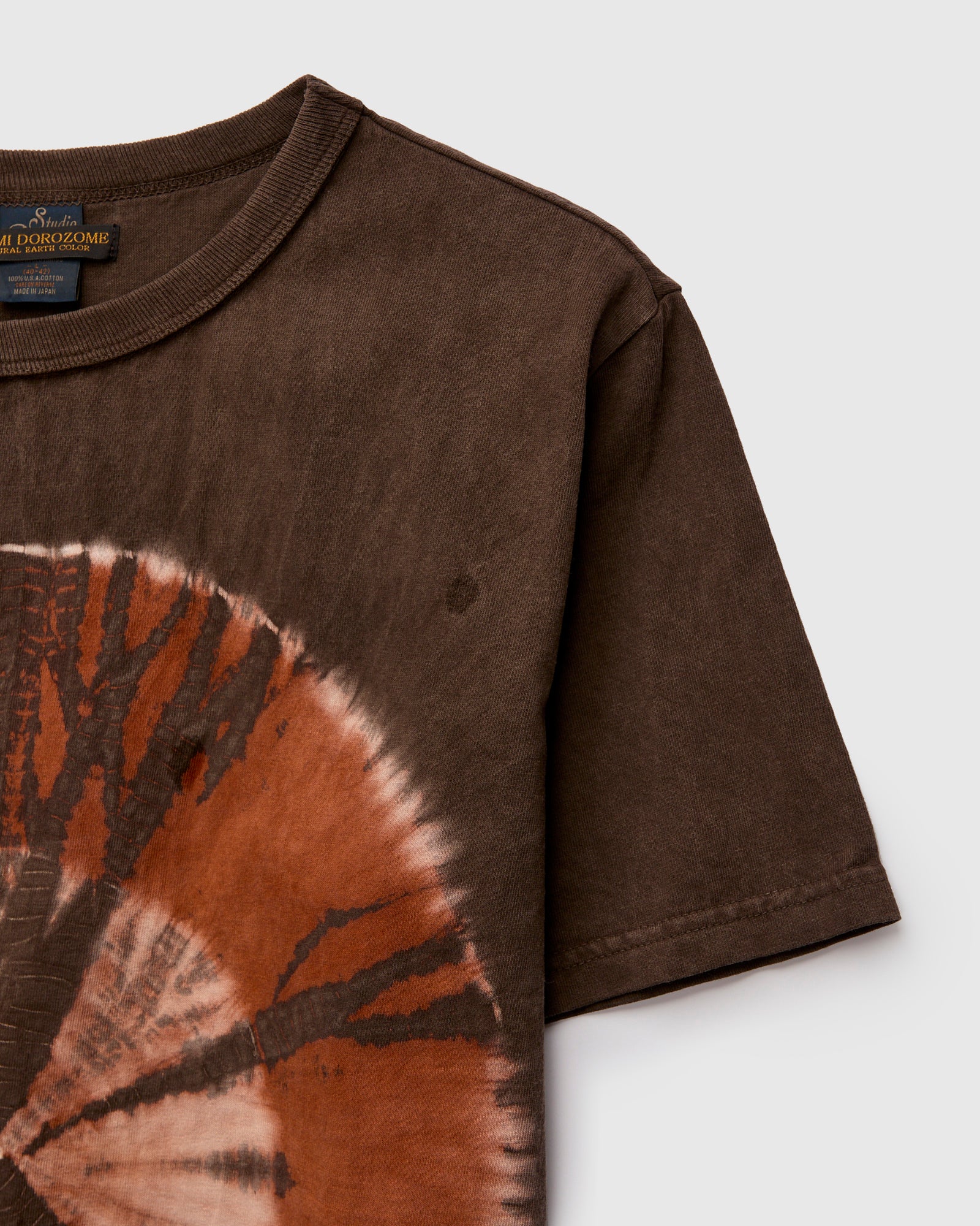 "Amami Dorozome" Shibori T-Shirt in Earth Brown - Image 3