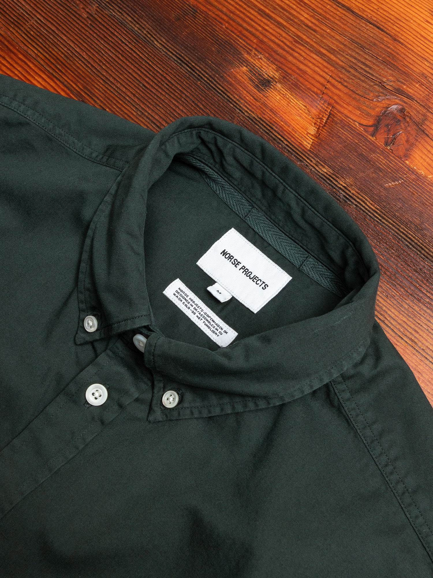 Anton Light Twill Shirt in Deep Sea Green - Image 2