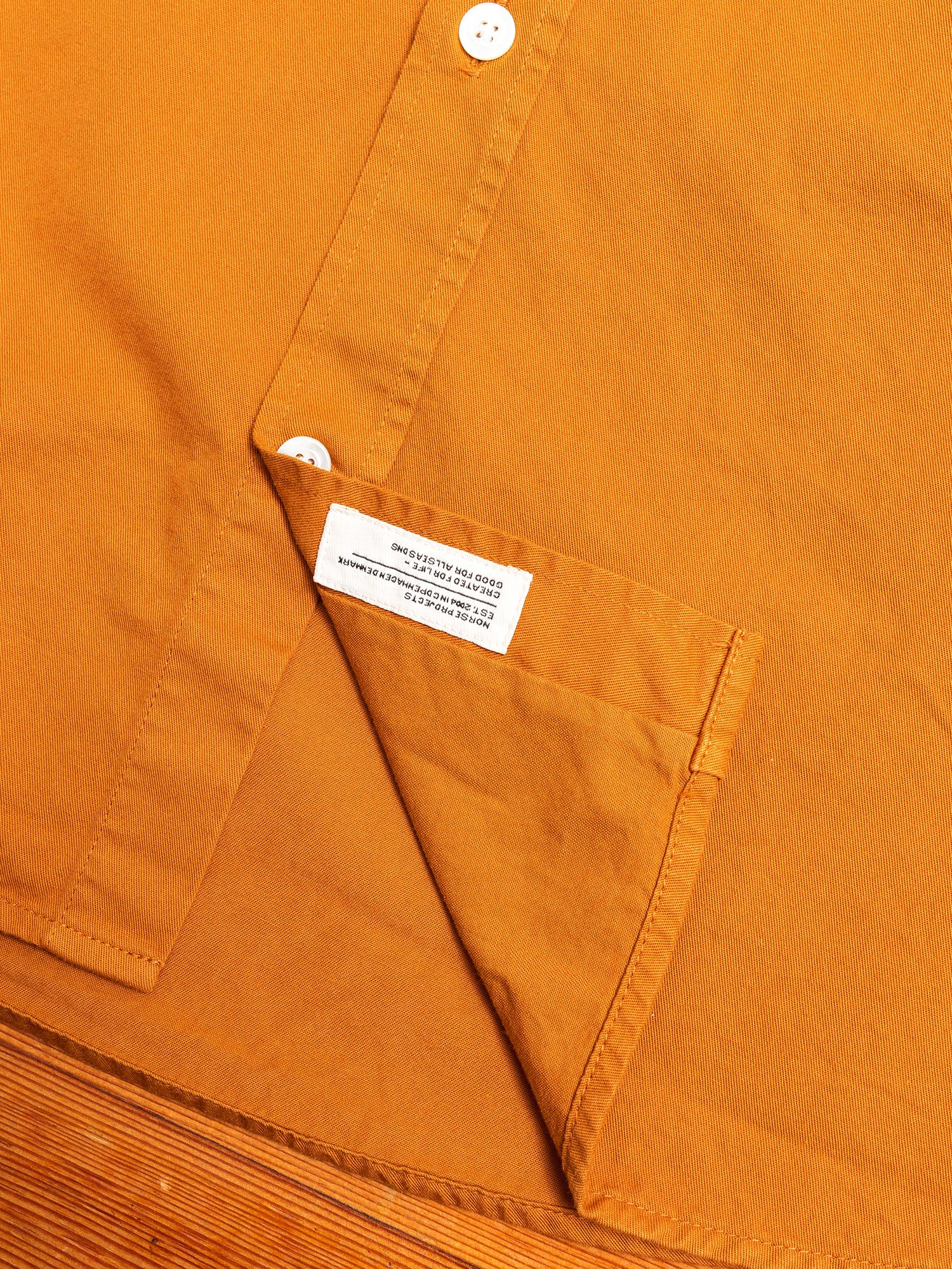 Anton Light Twill Shirt in Rufous Orange - Image 6