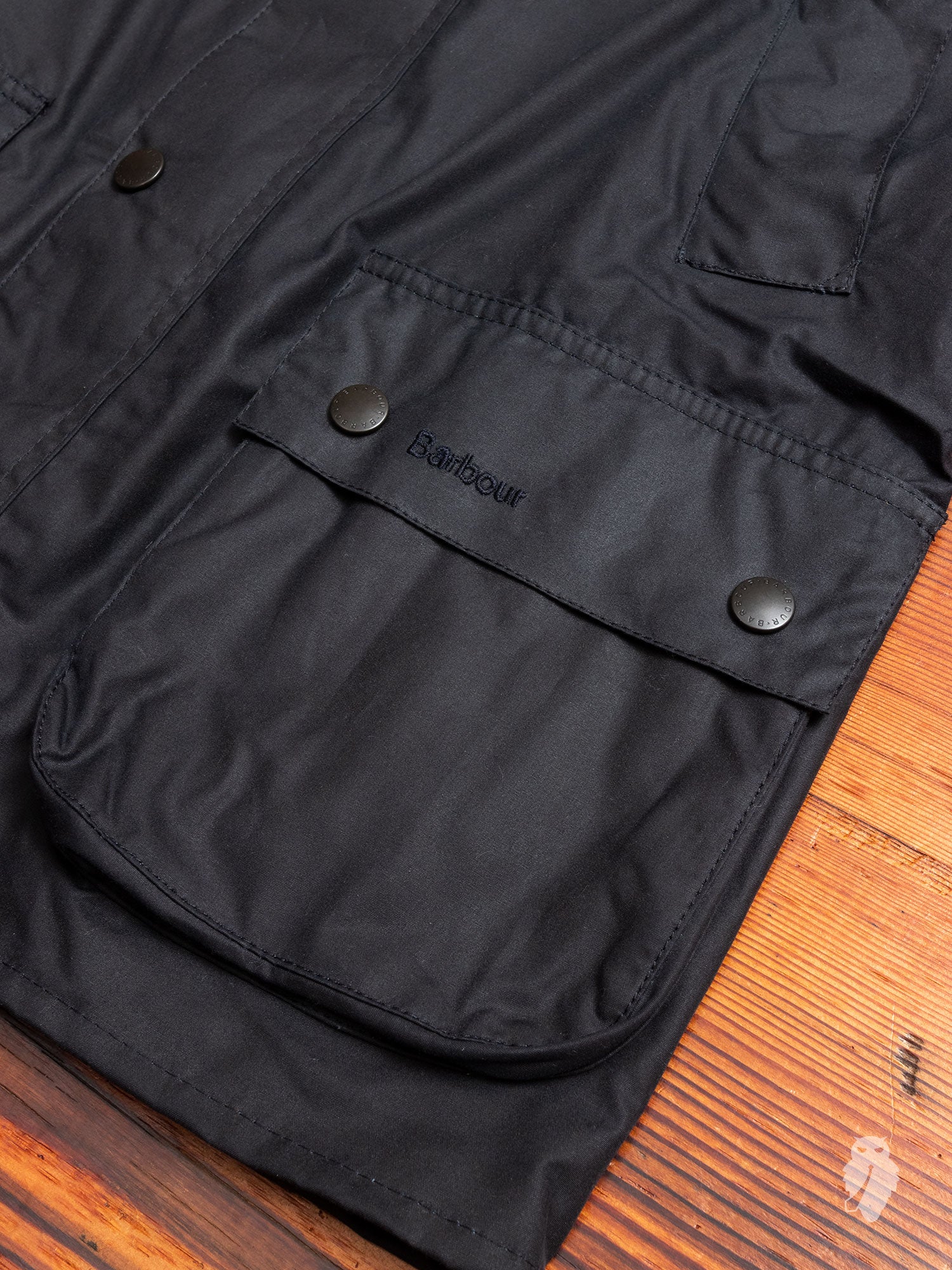 "Ashby" Wax Jacket in Navy - Image 8
