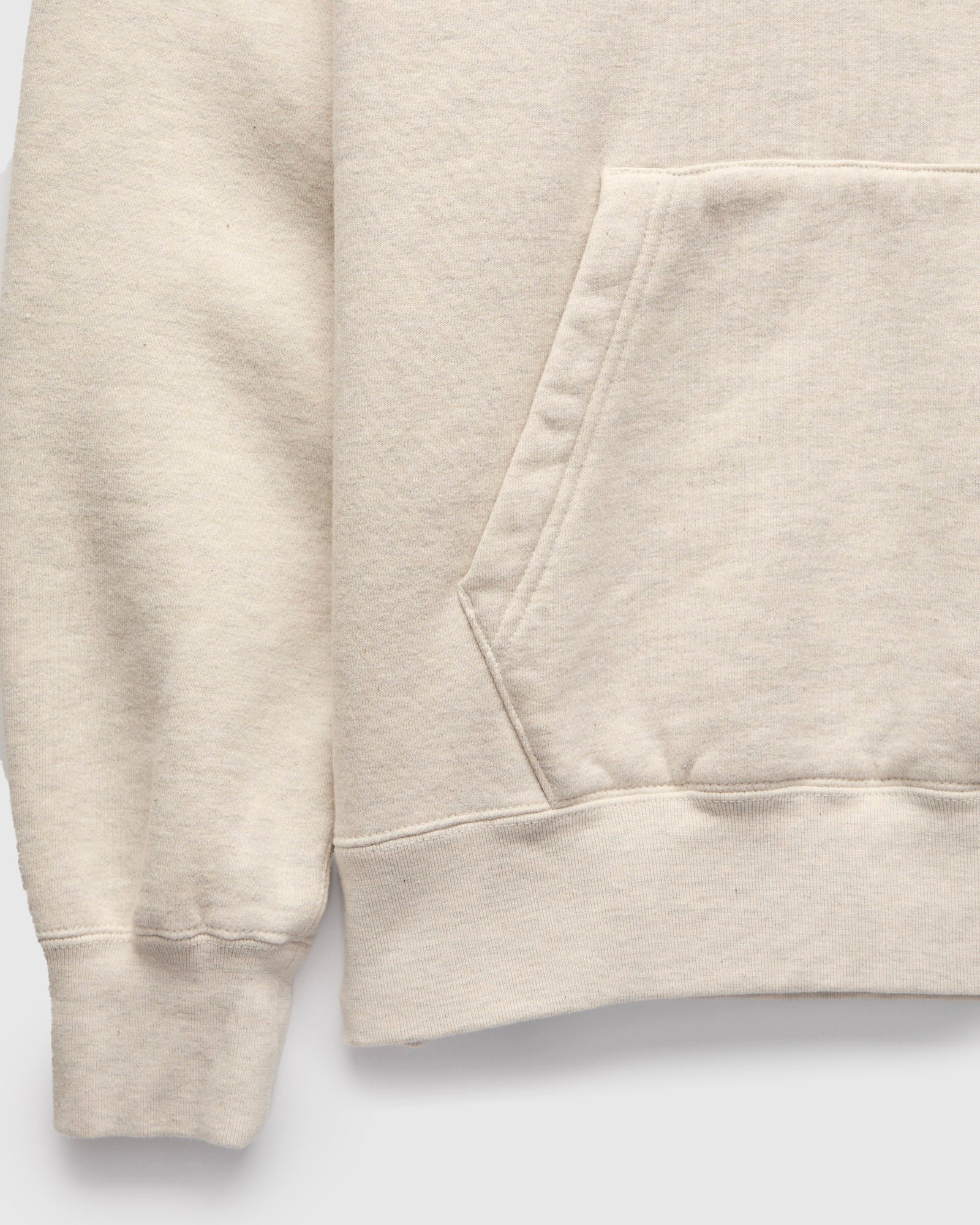Azuma-Knit Fleece Pullover Hoodie in Oatmeal - Image 4