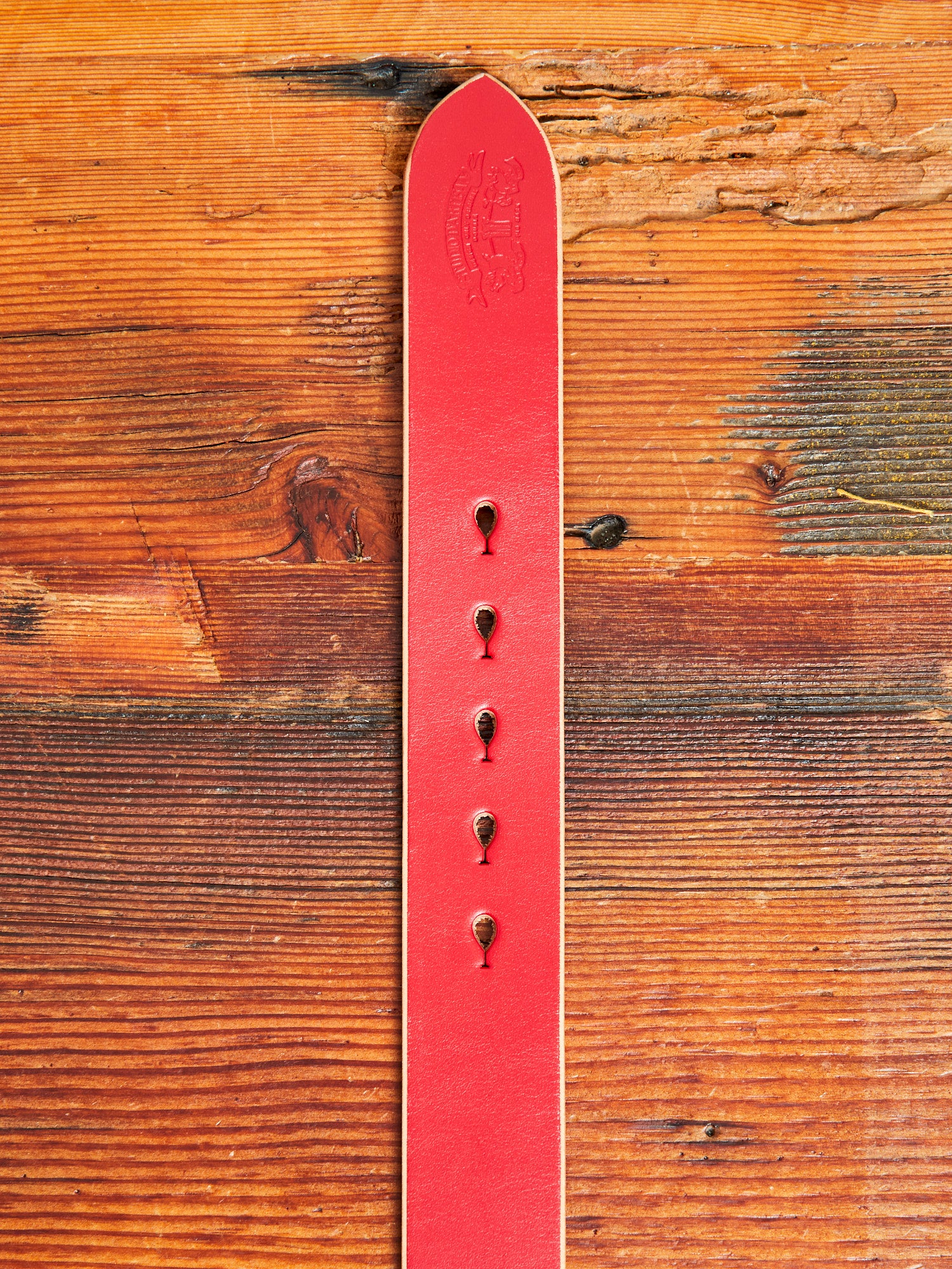 B-87 Leather Belt in Red - Image 4