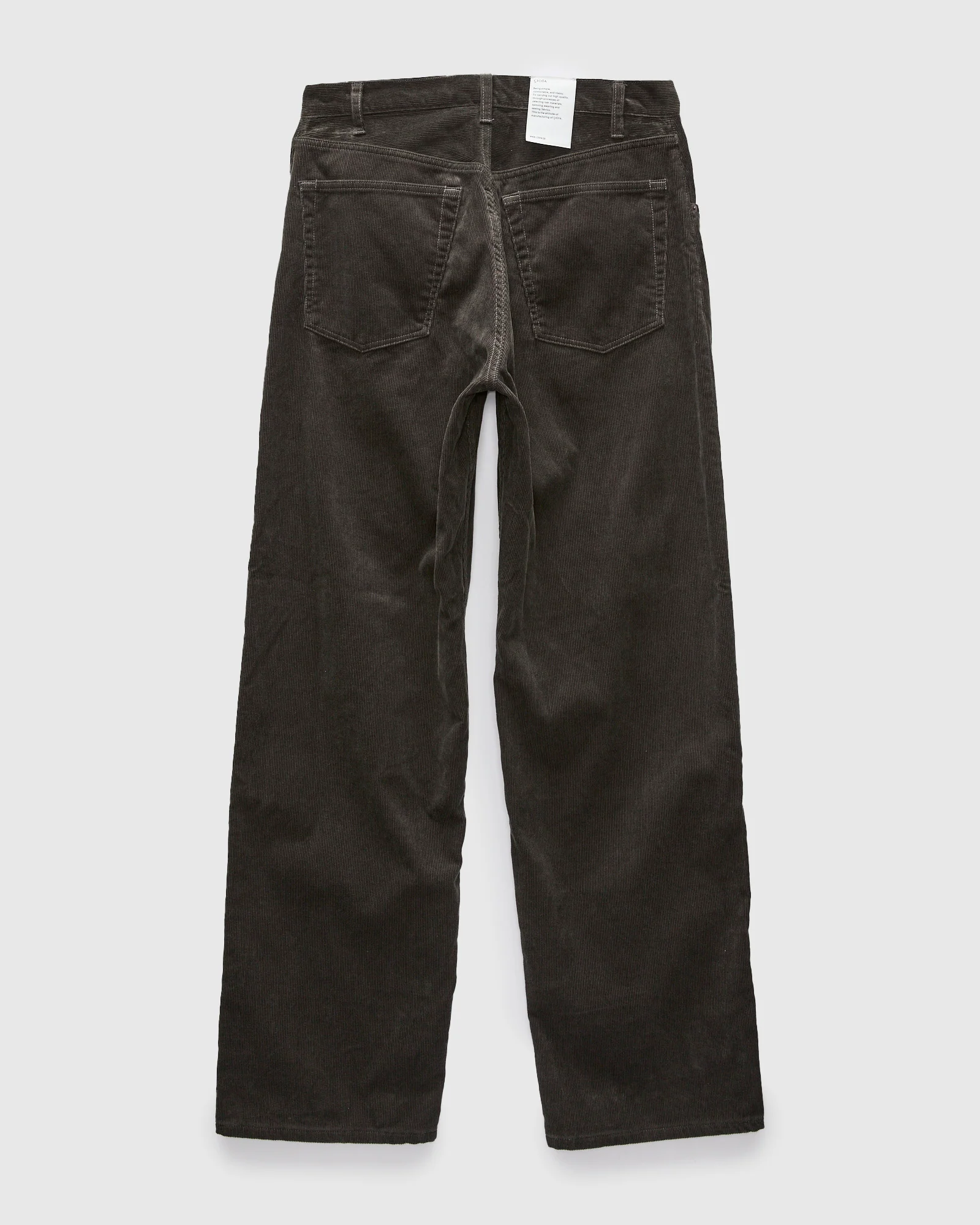 Baggy 5 Pocket Corduroy Pants in Charcoal Grey - Image 2