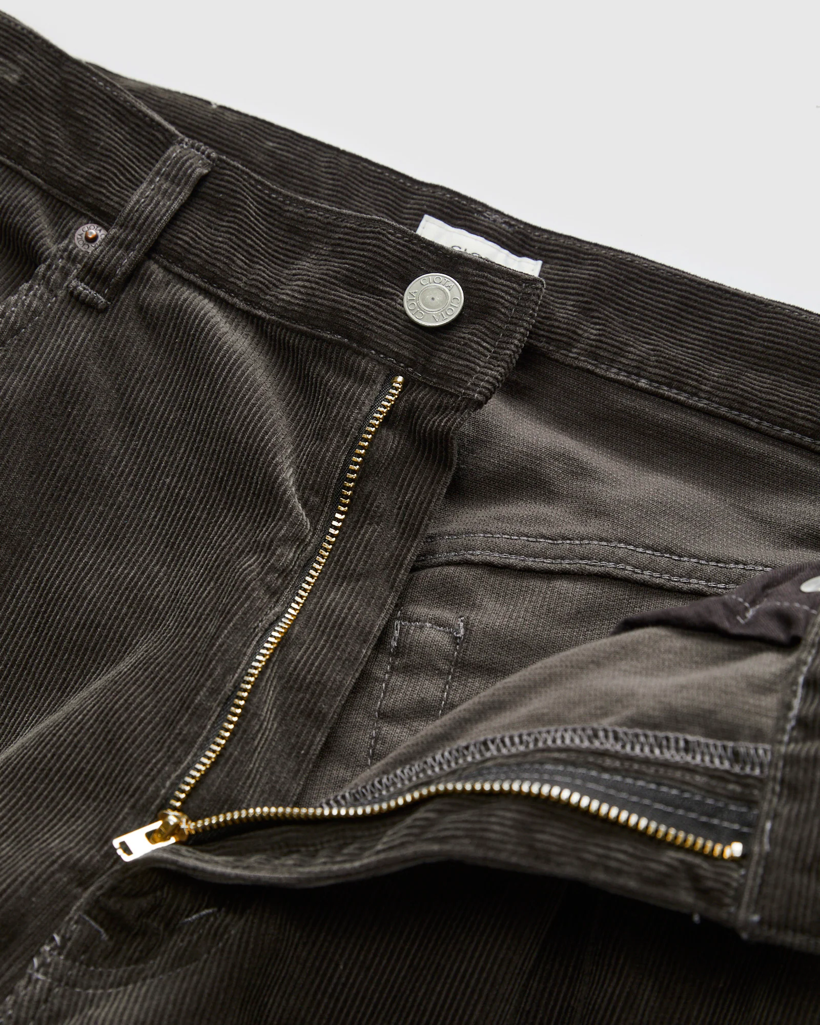 Baggy 5 Pocket Corduroy Pants in Charcoal Grey - Image 6