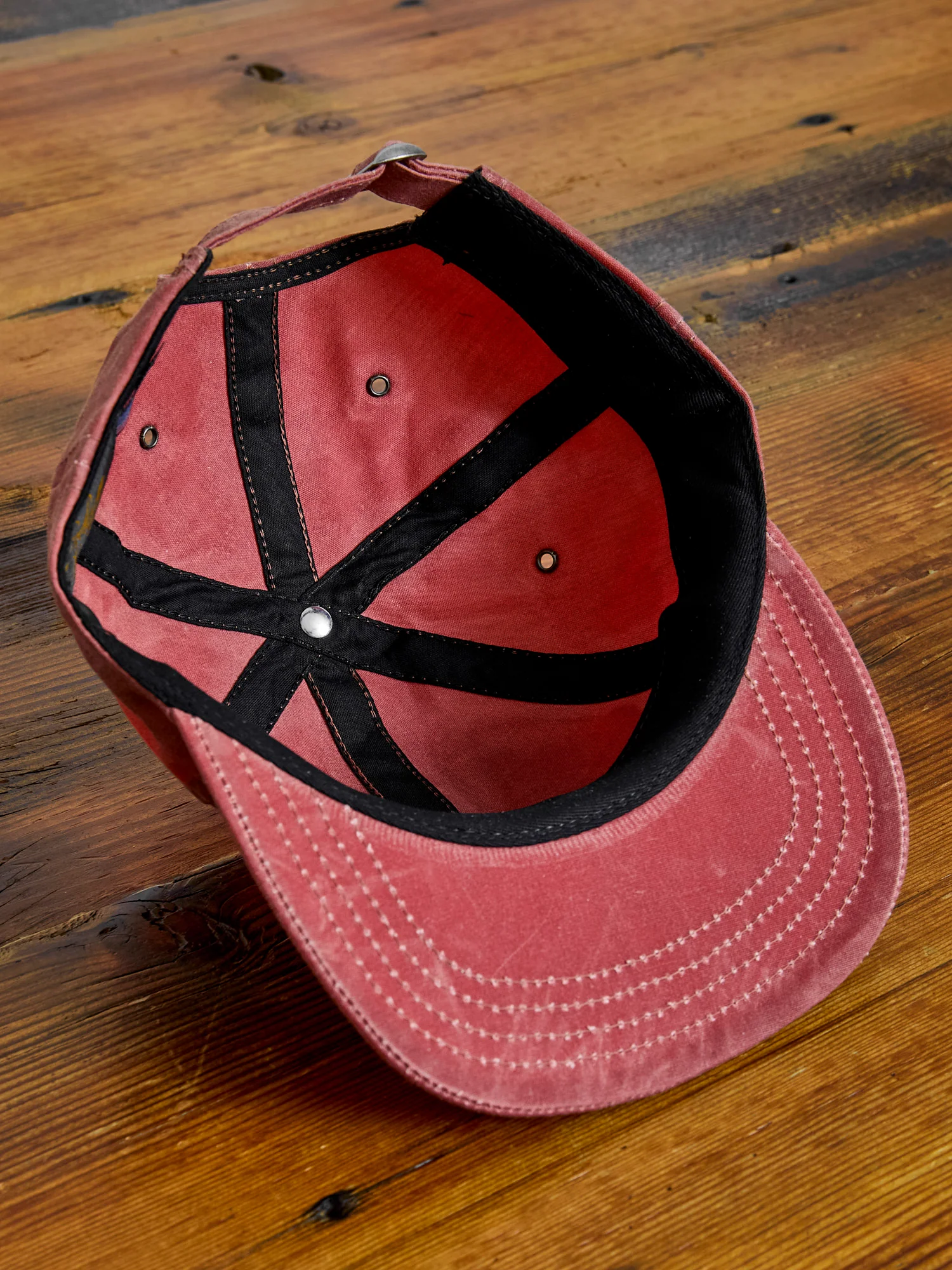 Baseball Hat in Wax Canvas Nautical Red - Image 7