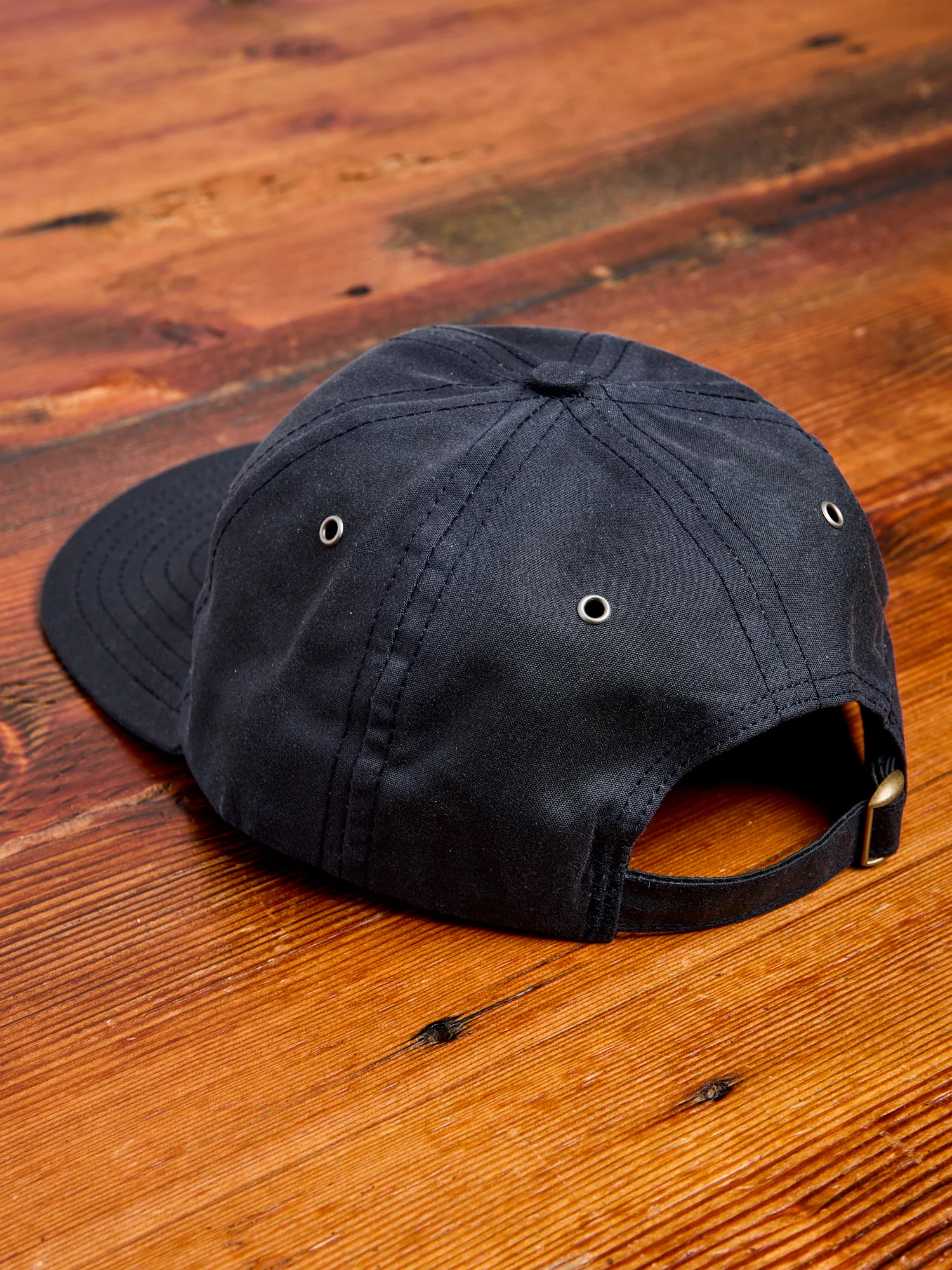 Baseball Hat in Wax Cotton Navy - Image 2