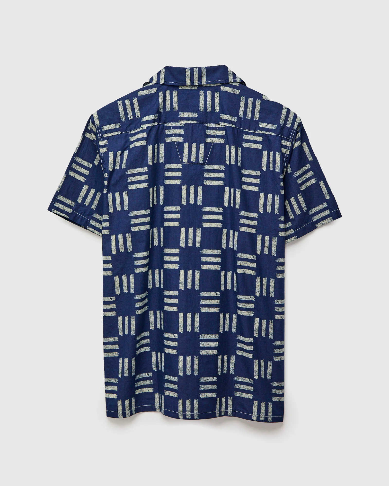 Bassen Hawaiian Shirt in Indigo Check - Image 2