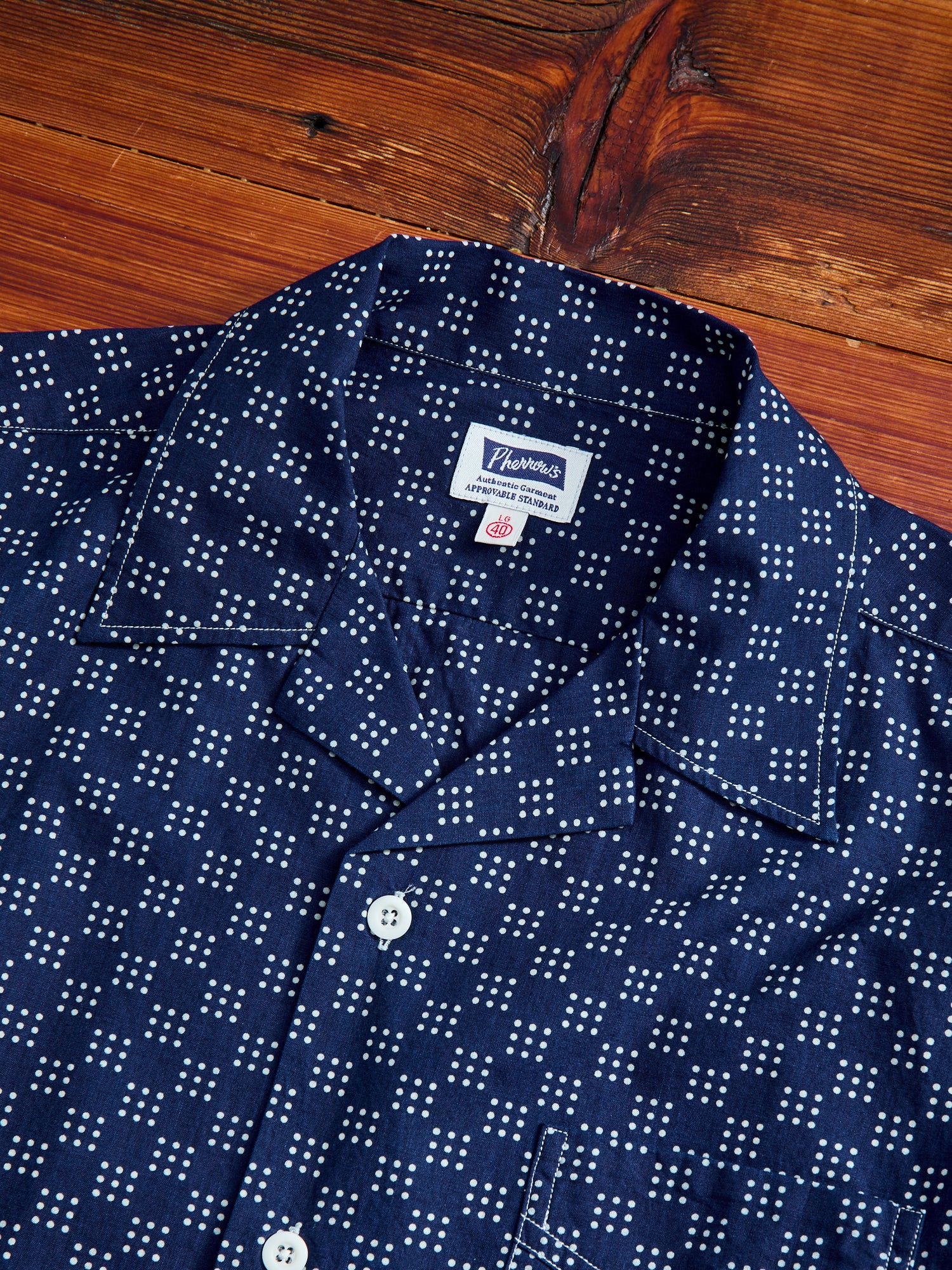 Bassen Hawaiian Shirt in Indigo Dot - Image 3