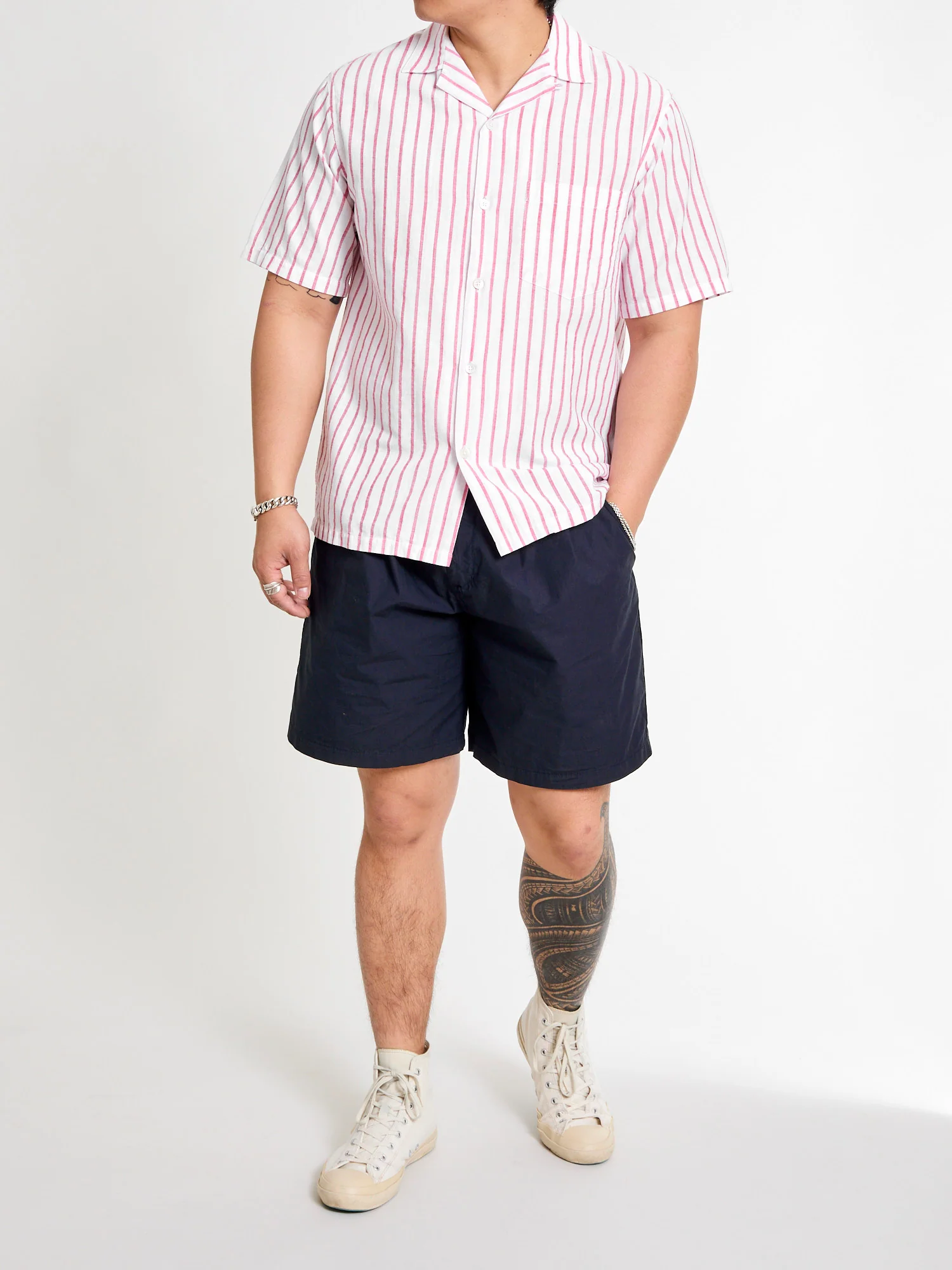 Beach Cabin Button-Up Shirt in Red - Image 10