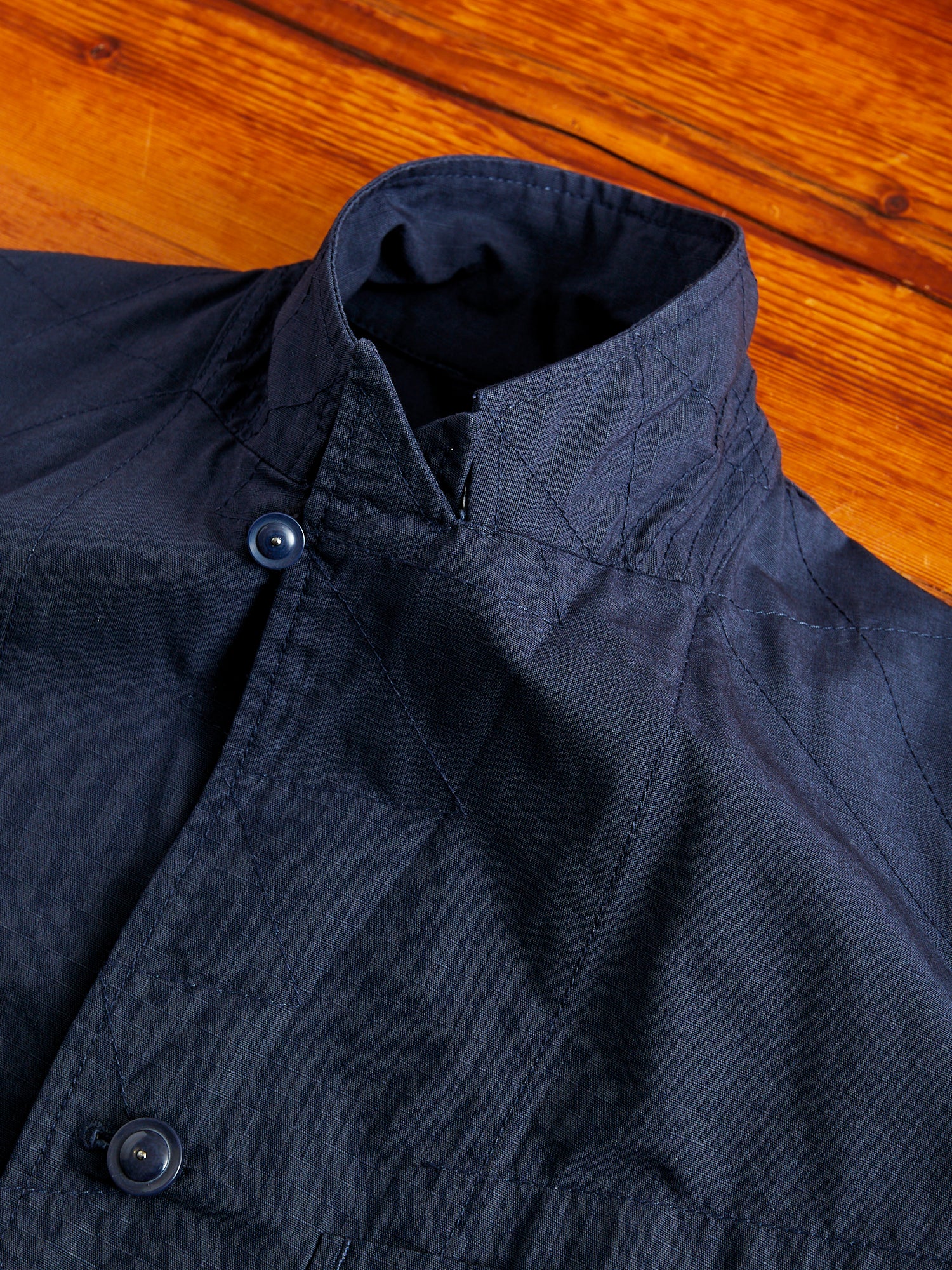 Bedford Jacket in Dark Navy Cotton Ripstop - Image 4
