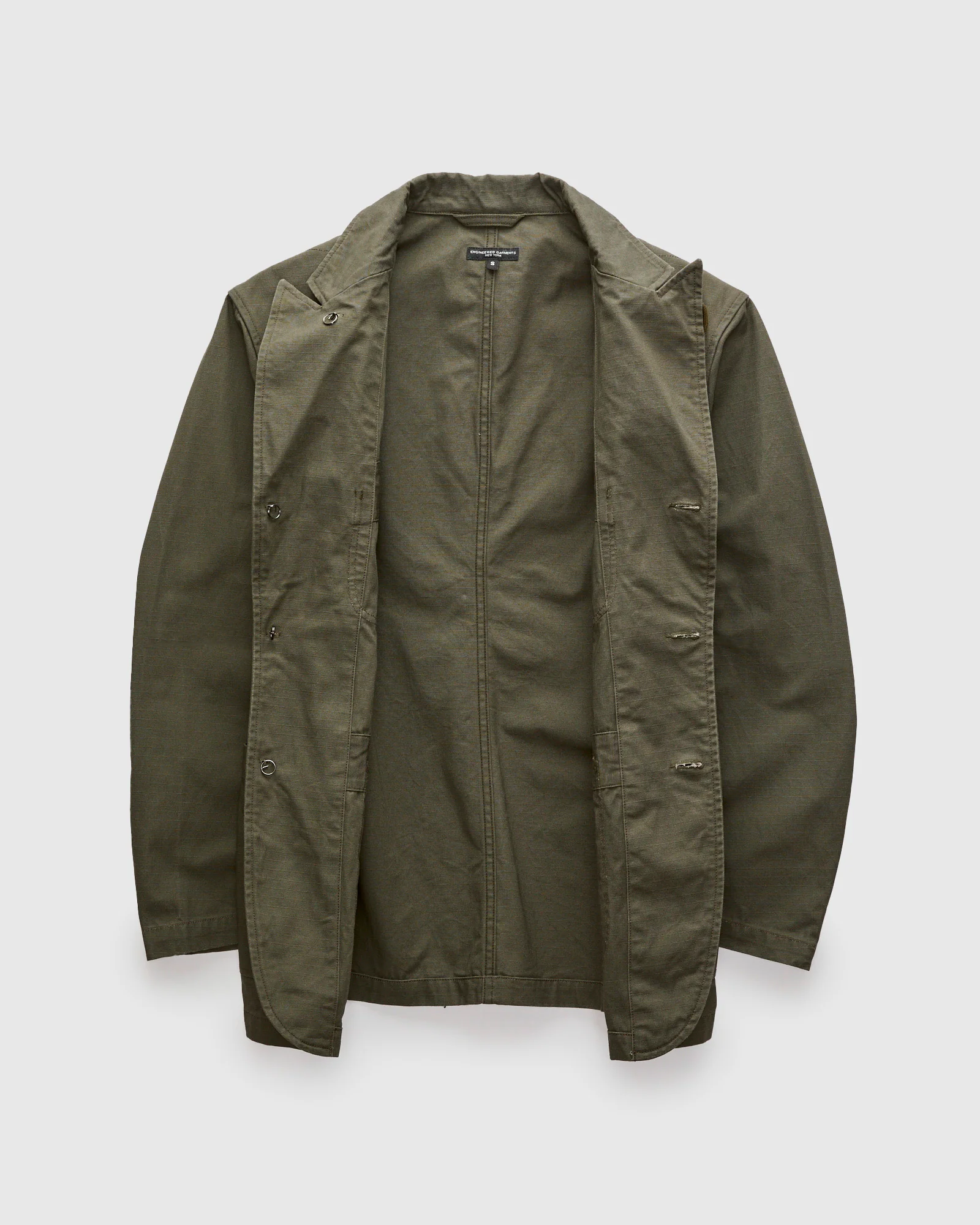 Bedford Jacket in Olive Heavyweight Cotton Ripstop - Image 3