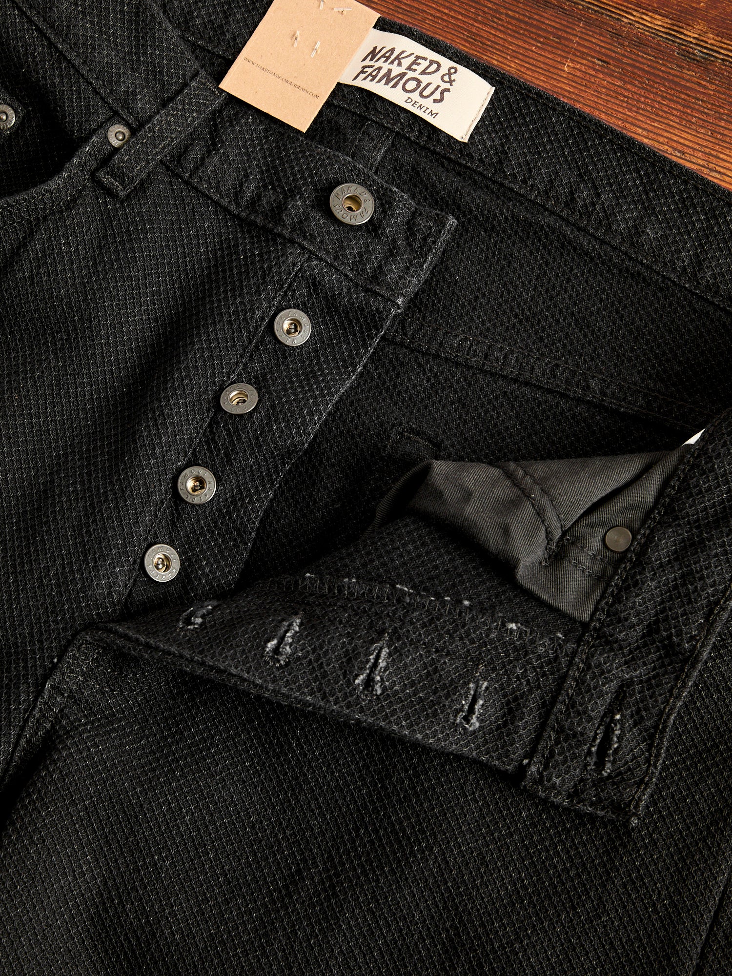 "Black Kikko" 12.5oz Jacquard Denim - Easy Guy Fit - Image 6