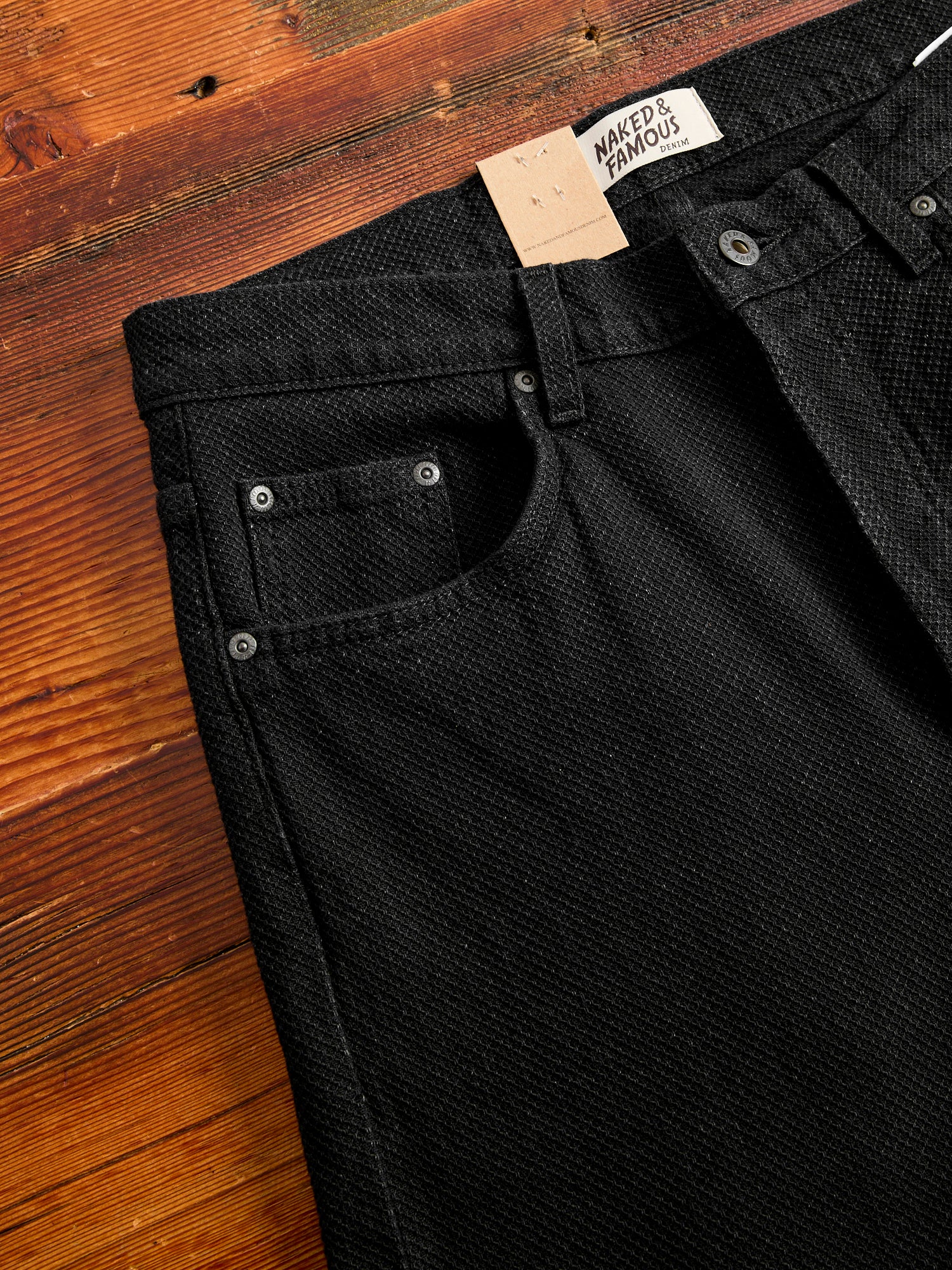 "Black Kikko" 12.5oz Jacquard Denim - True Guy Fit - Image 4