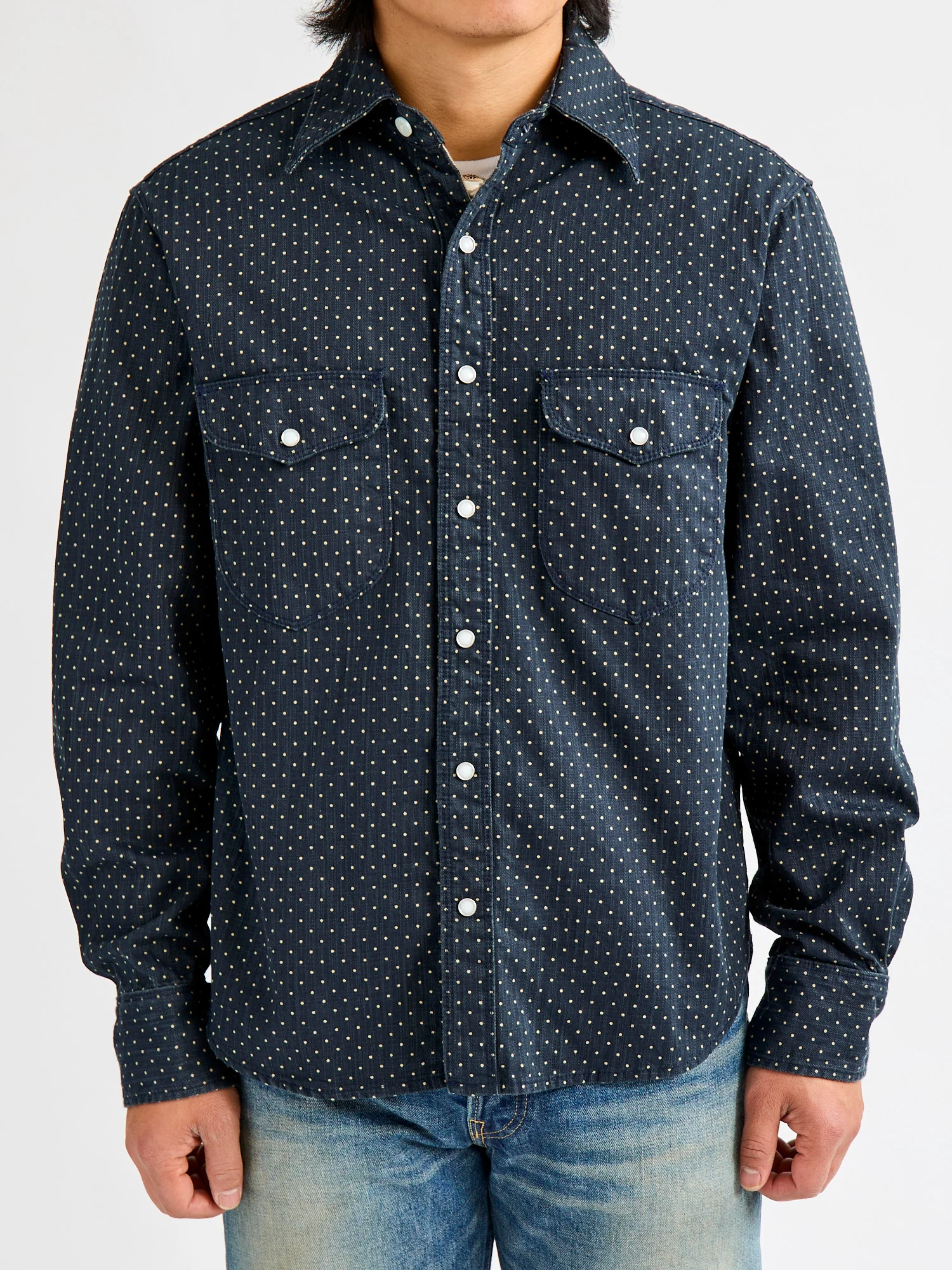 Bodie Shirt in Polkadot Denim - Image 2