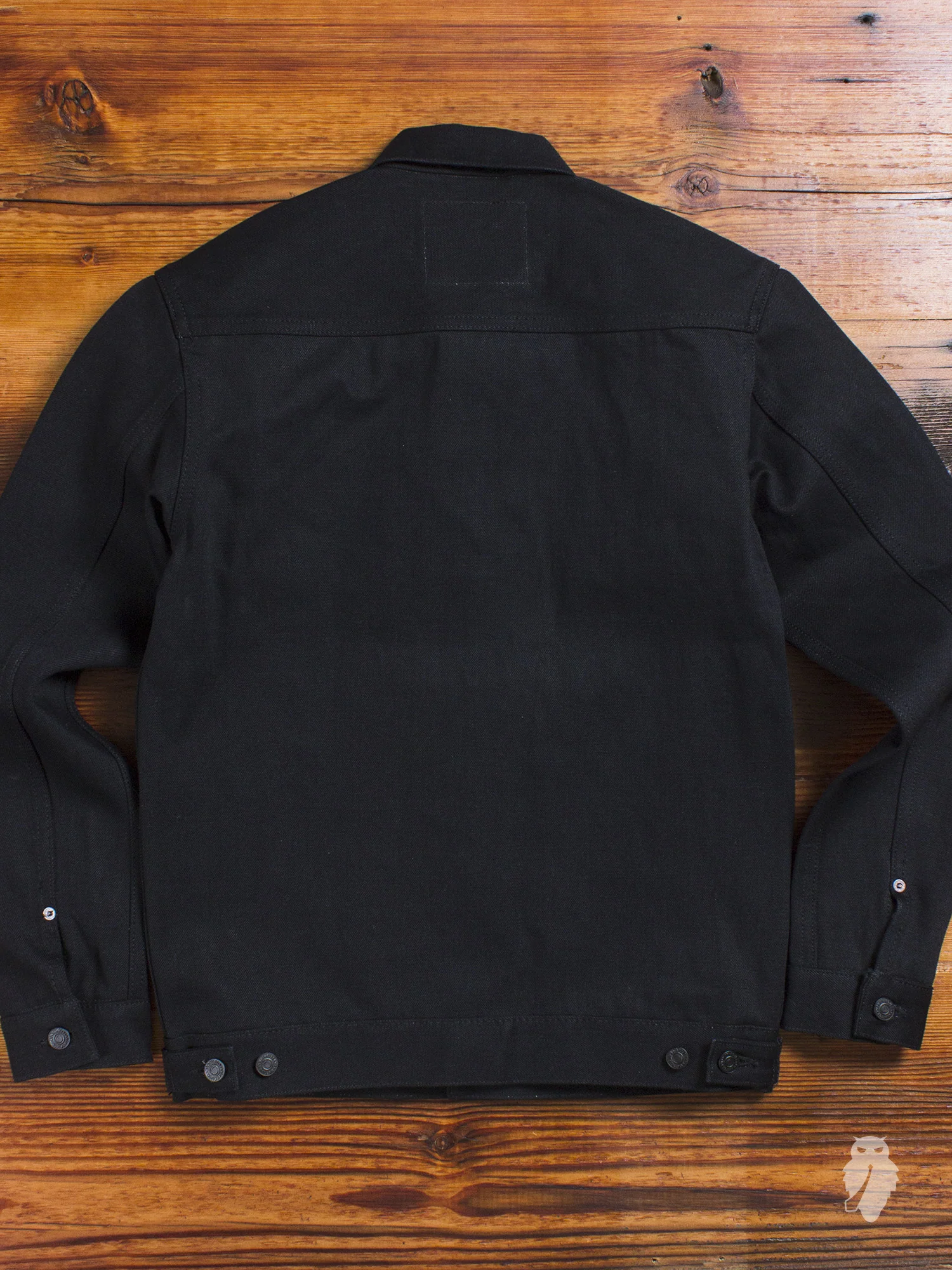BOM011 "Momotaro x Blue Owl" 15.7oz Black Selvedge Denim Jacket - Image 10