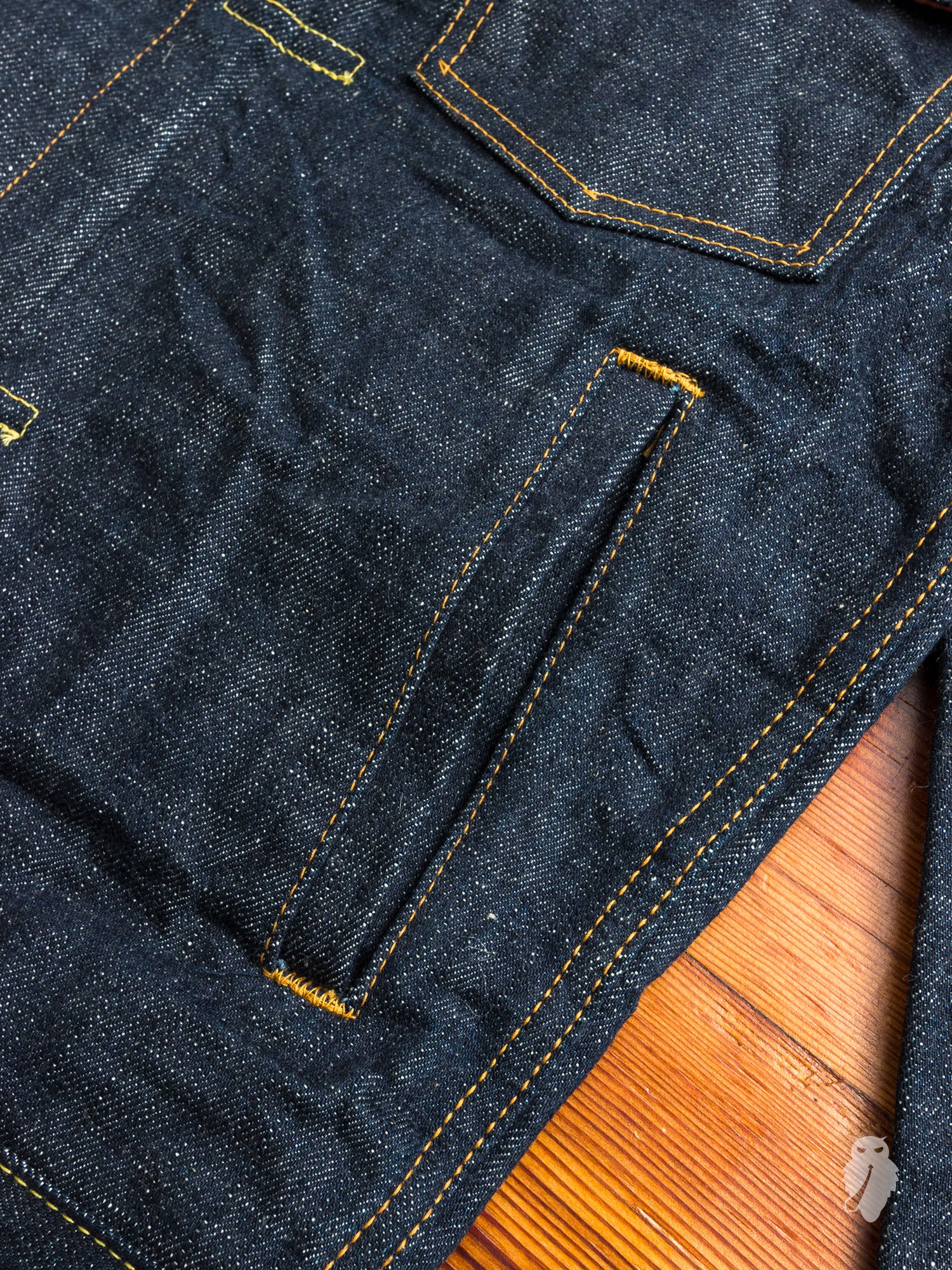 BOM012 "Momotaro x Blue Owl" 15.7oz Selvedge Denim Jacket - Image 6