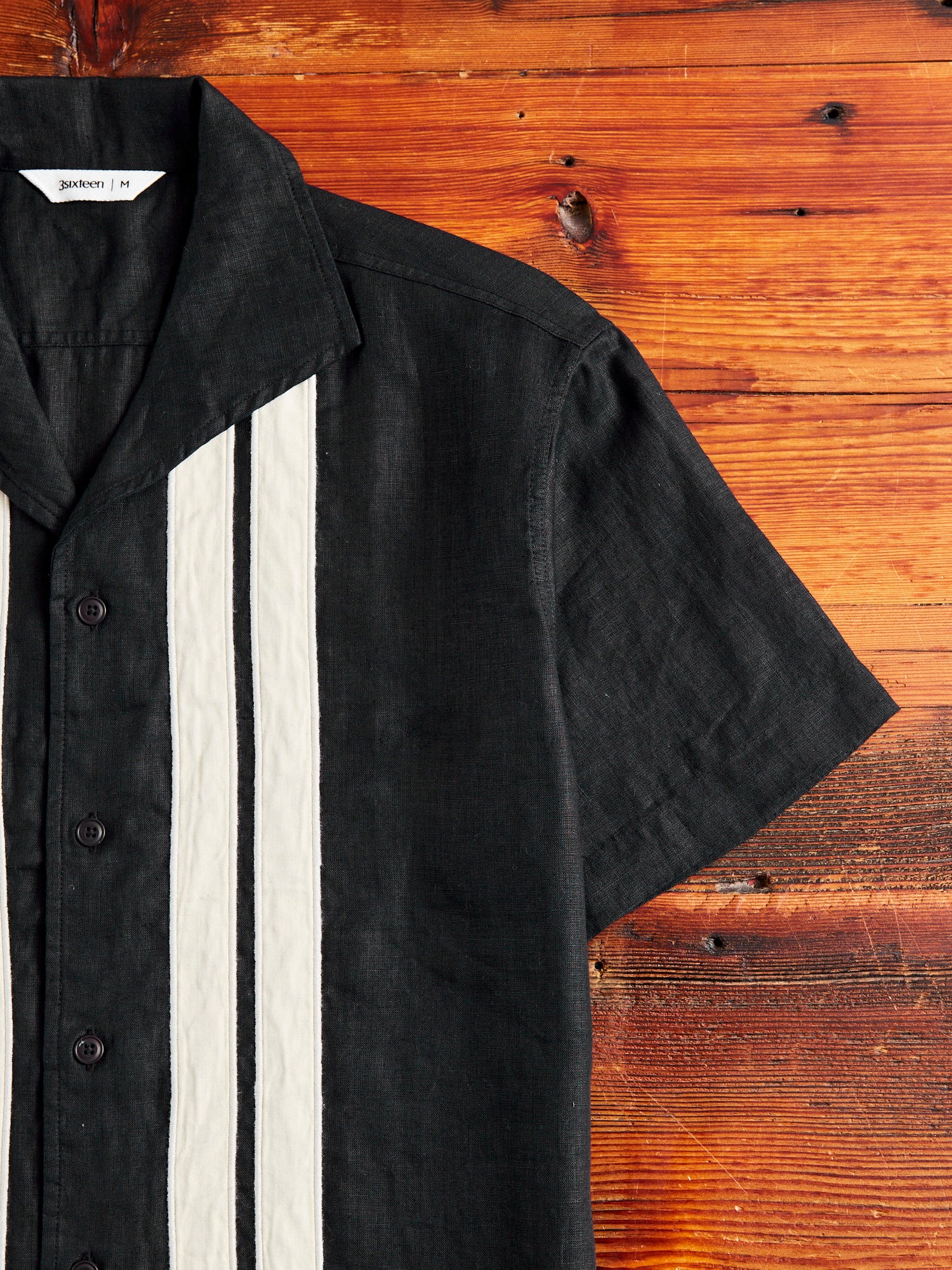 Border Applique Leisure Shirt in Black/Natural - Image 4