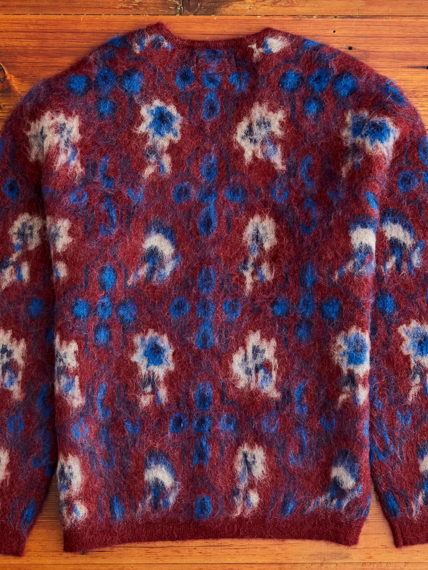 Botanical Pattern Jacquard Cardigan in Burgundy - Image 8