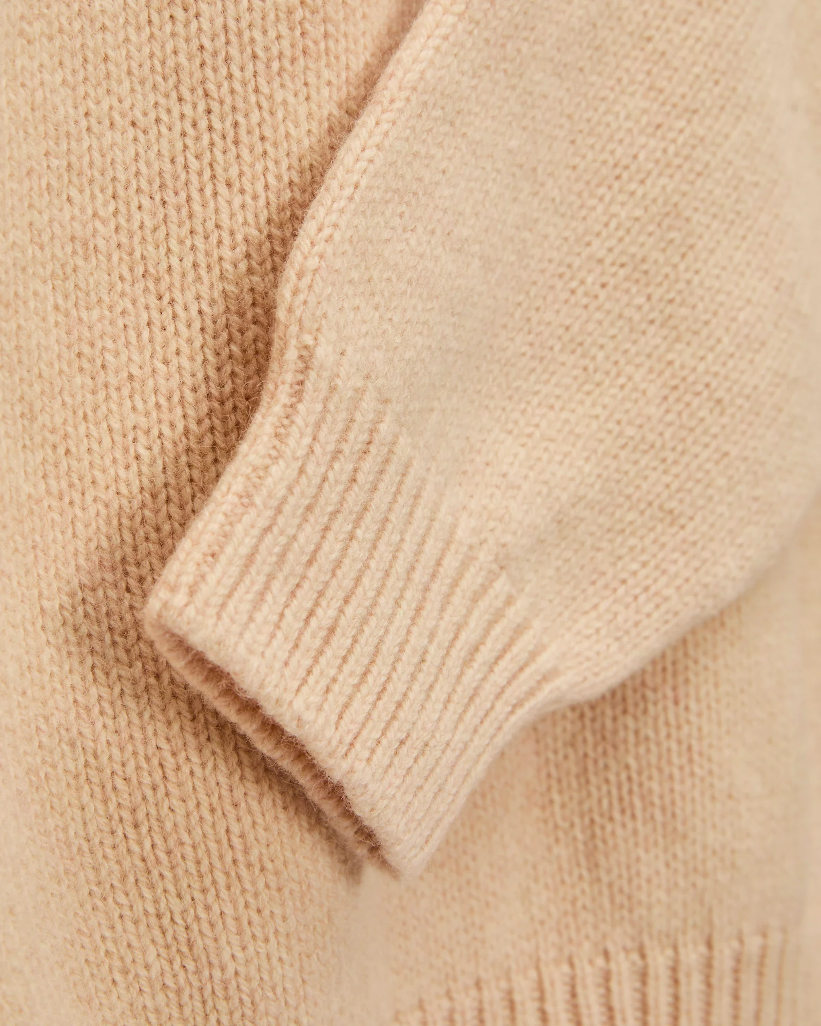 "Boxy Space Knit" Wool Sweater in Almond - Image 5