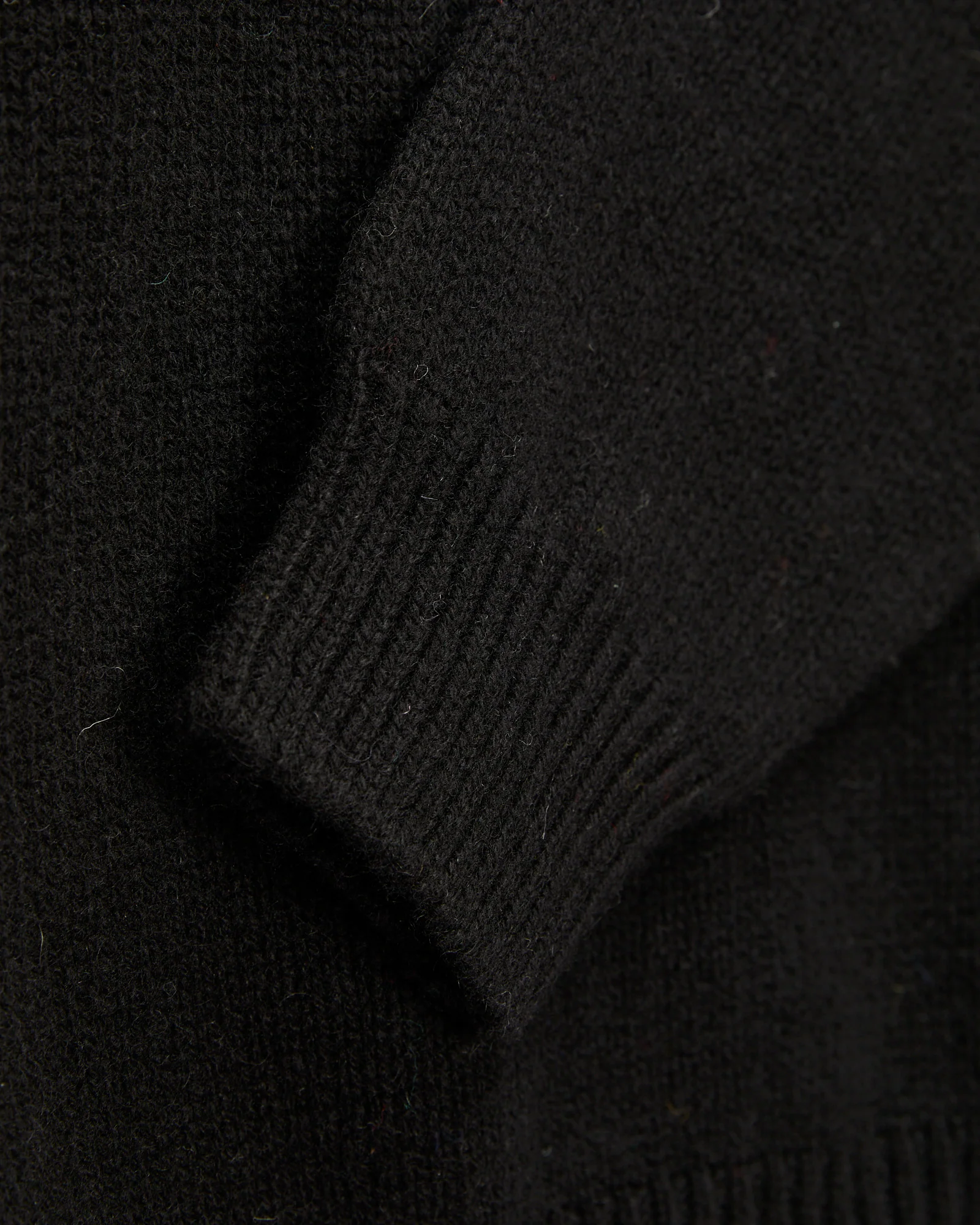 "Boxy Space Knit" Wool Sweater in Black - Image 5