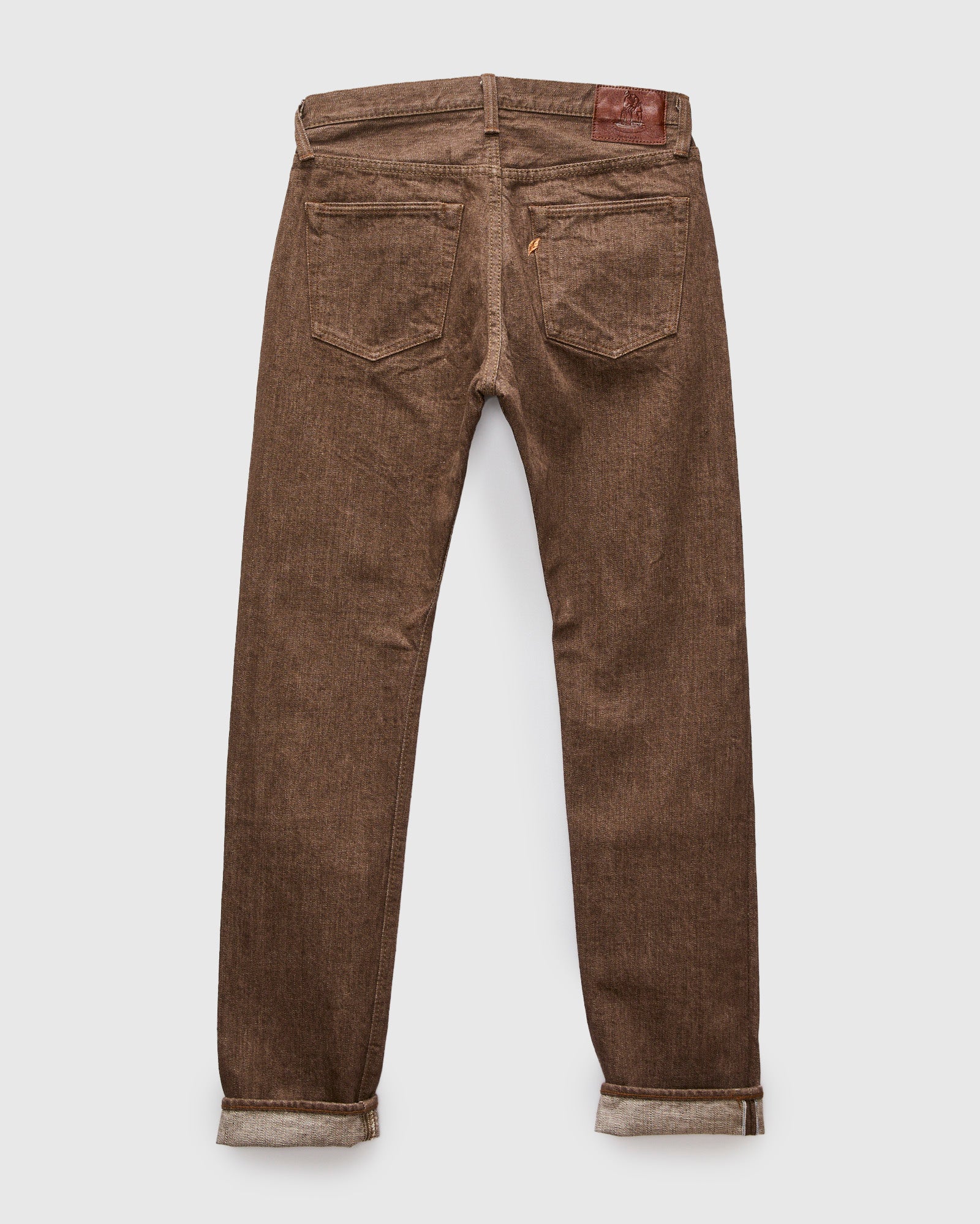 BR-14oz-019 "Sulfur Brown" 14oz Slub Selvedge Denim - Relaxed Tapered Fit - Image 3