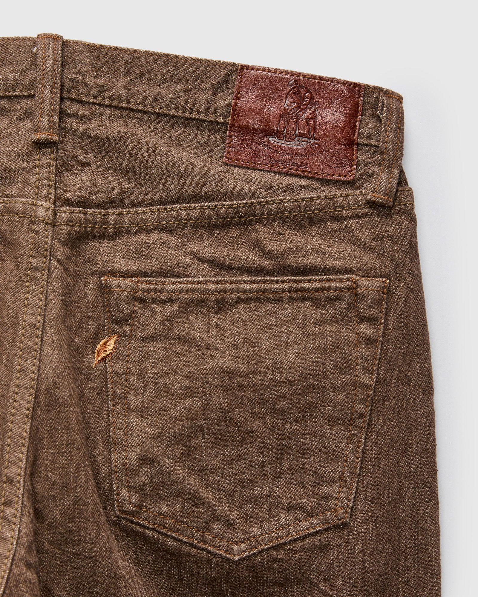 BR-14oz-019 "Sulfur Brown" 14oz Slub Selvedge Denim - Relaxed Tapered Fit - Image 4