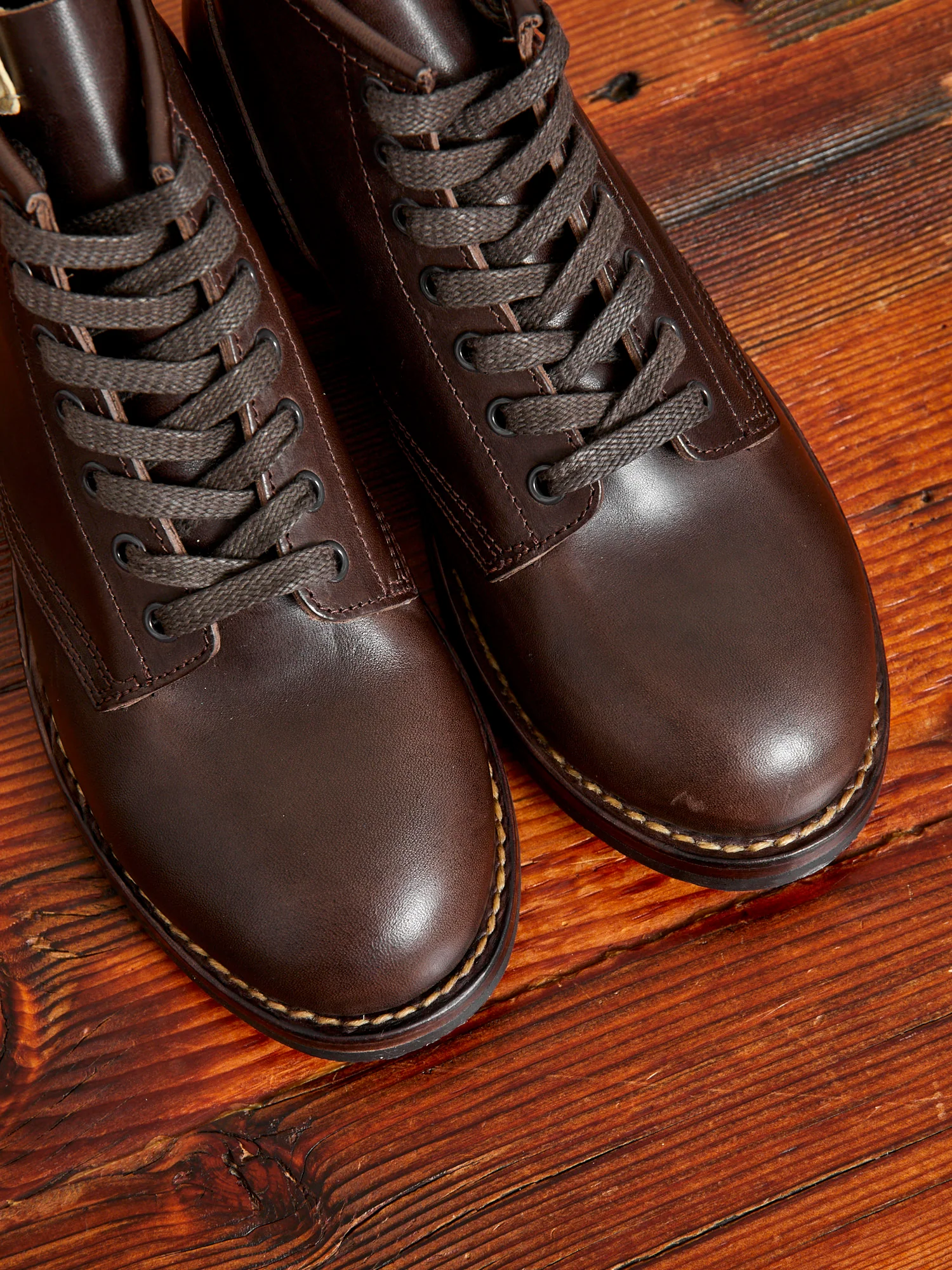 Brigadier Boots-Folk in Dark Brown Italian Horsehide - Image 4