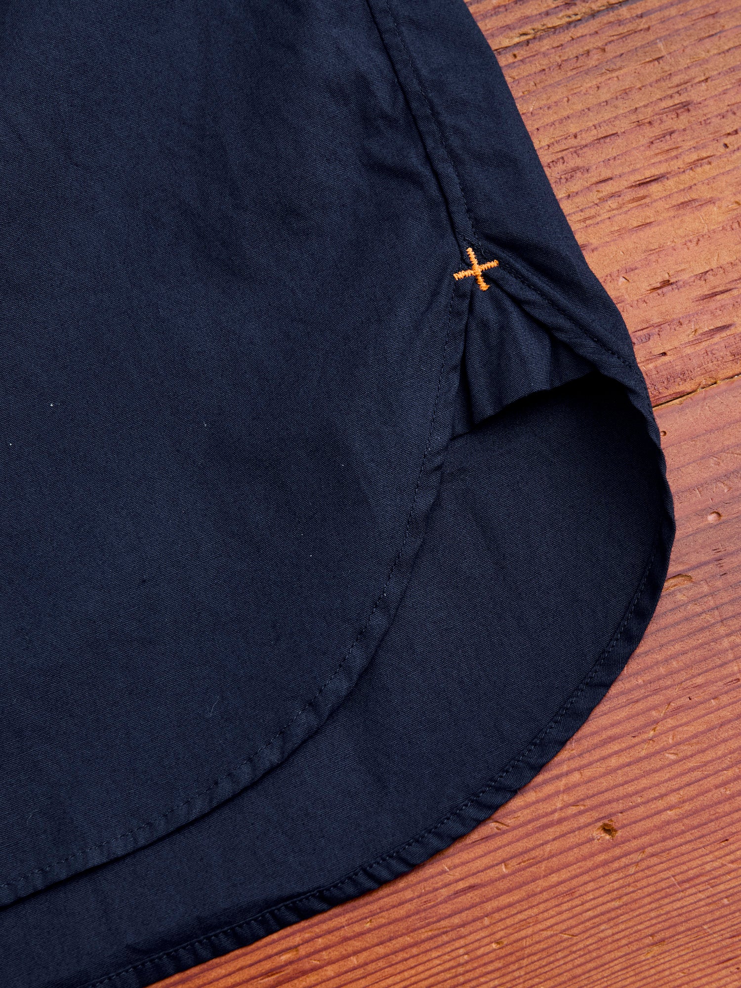 Broad Cloth Short Sleeve Button-Down Shirt in Navy - Image 9