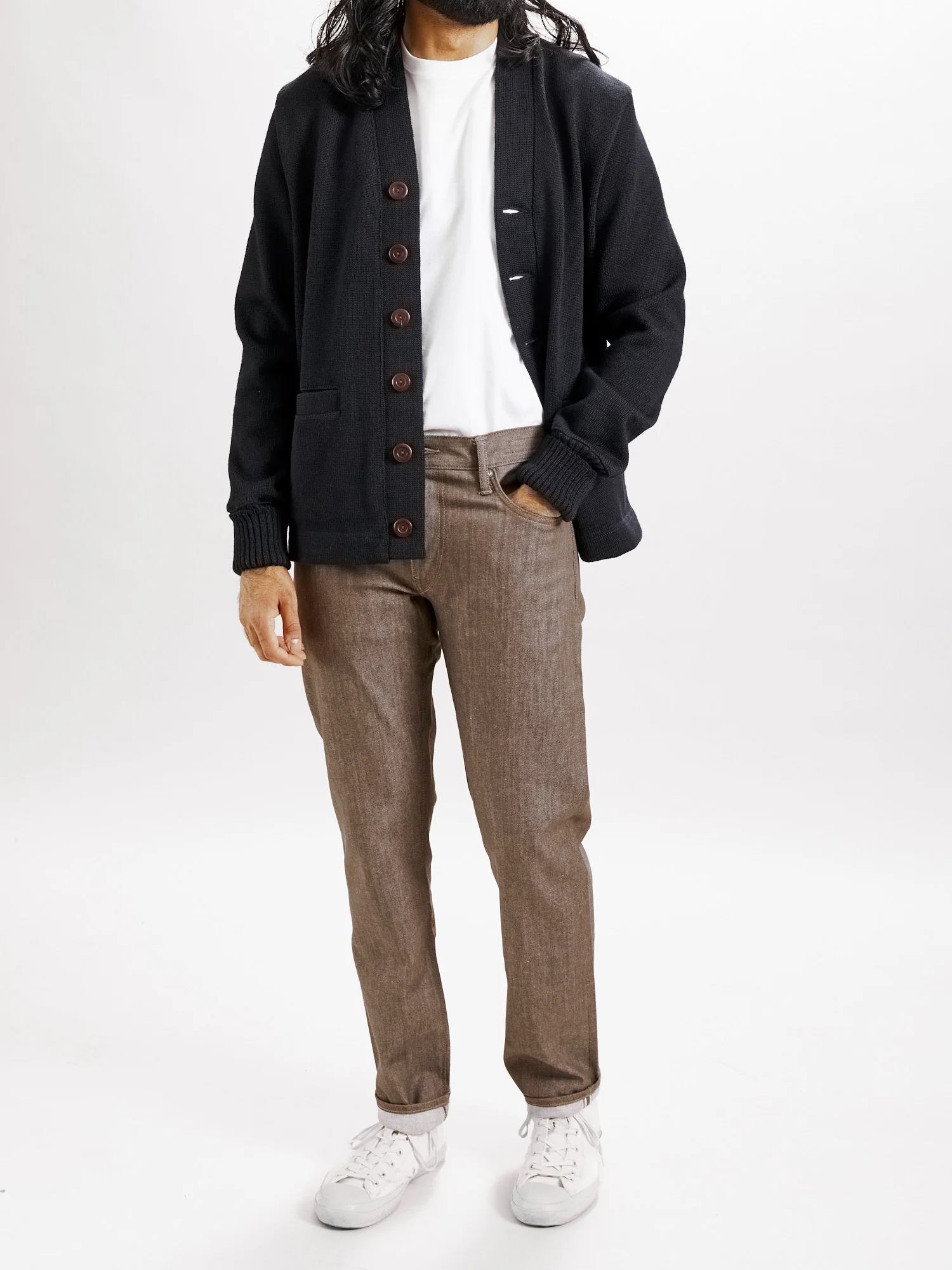 "Brown Raw" 10.5oz Stretch Selvedge Denim - Pen Slim - Image 12
